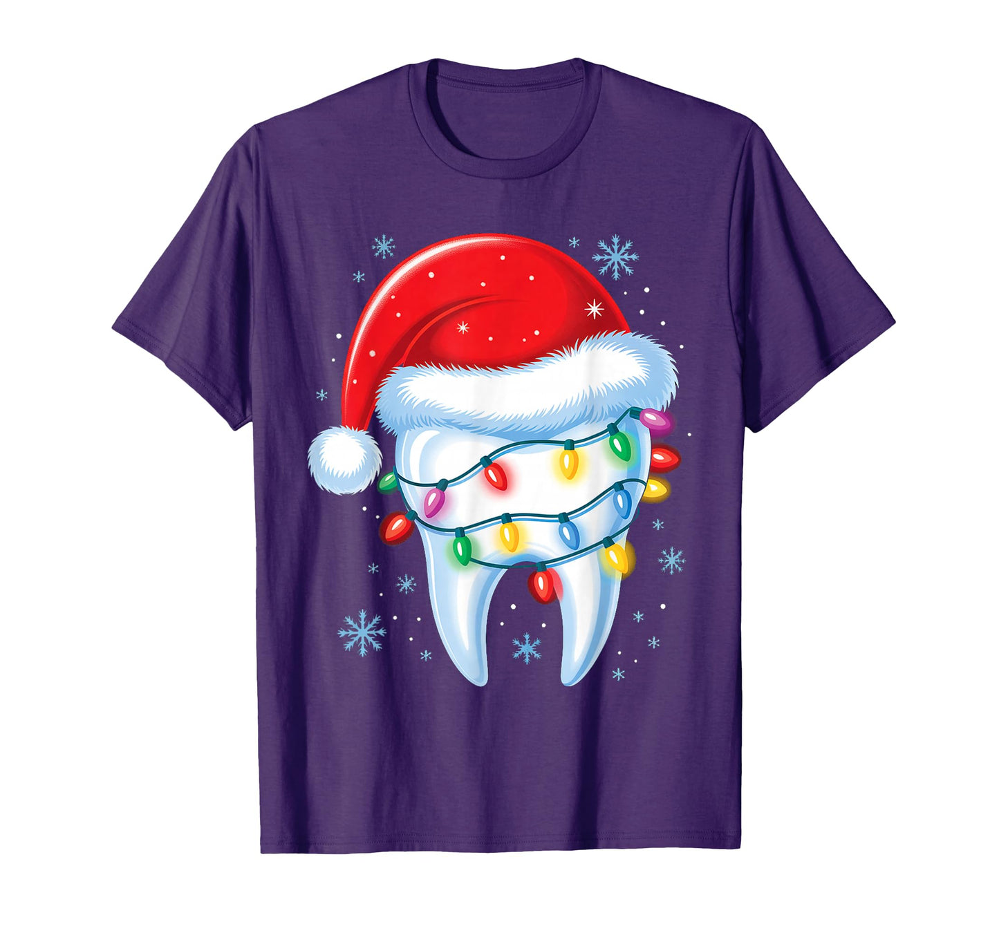 Retro Dental Christmas Tooth Santa Xmas Dentist Squad Crew T-Shirt