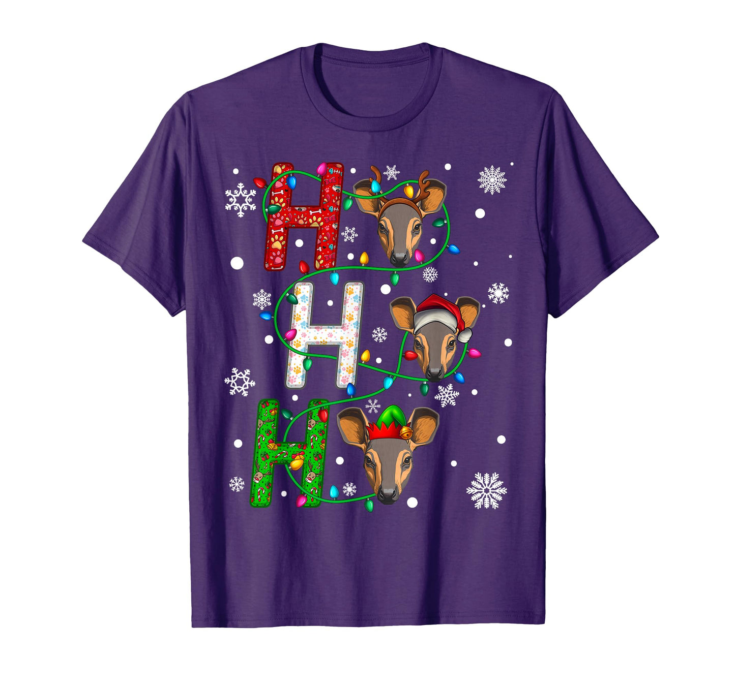 Matching Christmas Santa Hat Ho Ho Ho Aardvark Animal Xmas T-Shirt