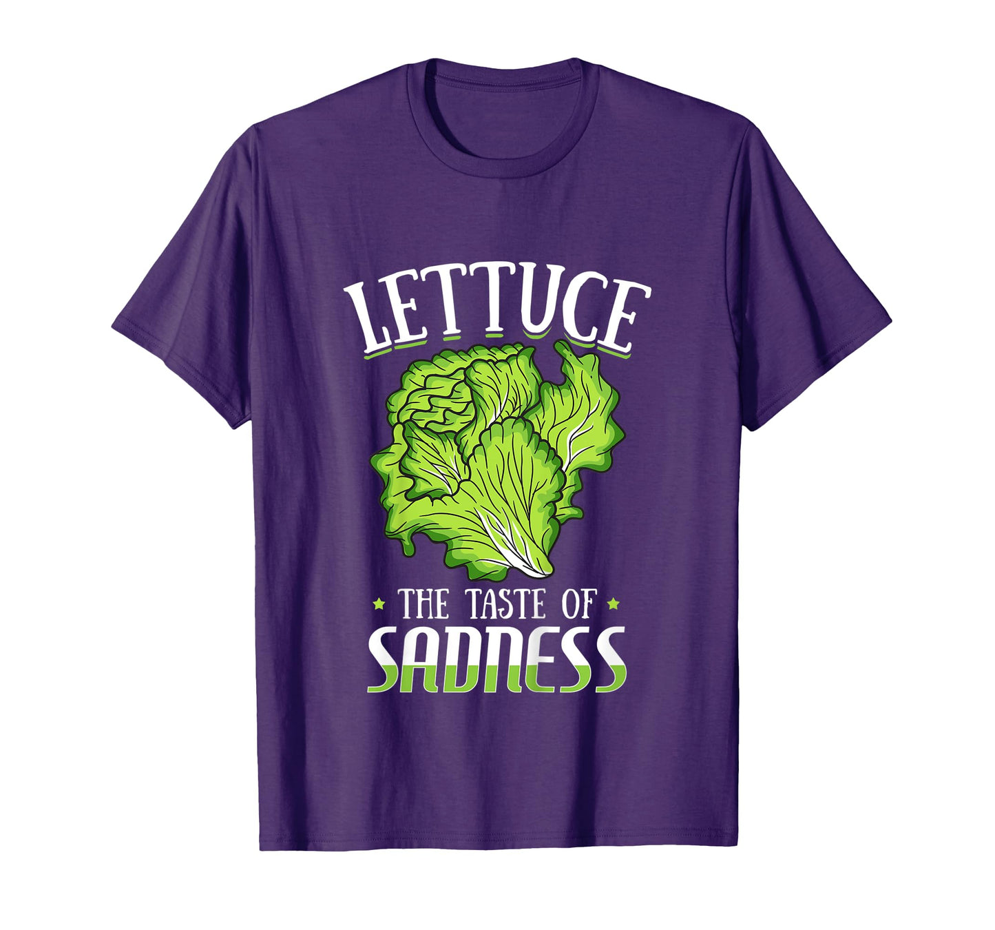 Lettuce The Taste of Sadness Funny Vegan Green Food Diet T-Shirt
