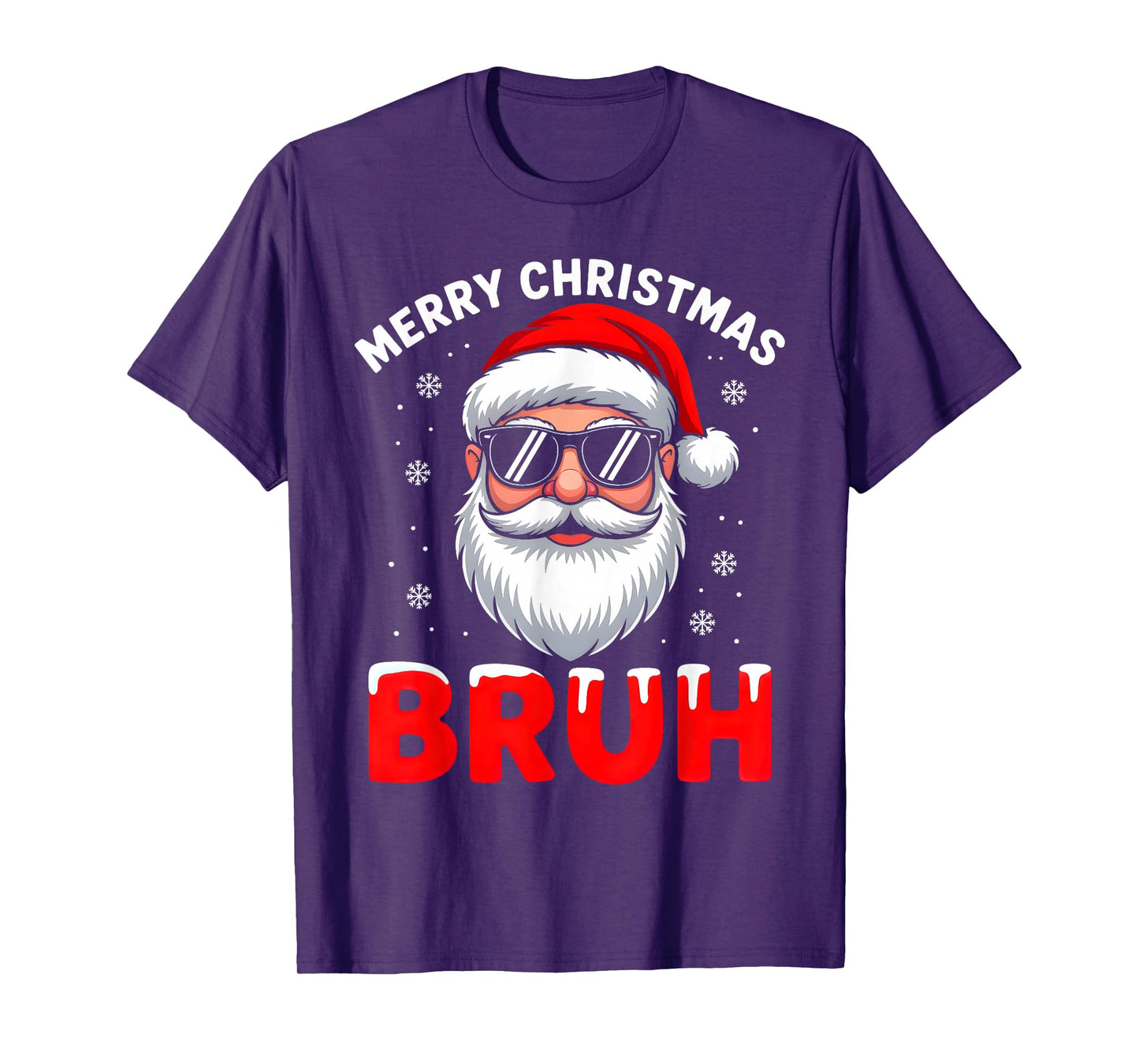Merry Christmas Bruh Vintage Santa Claus Face Xmas Pajamas T-Shirt