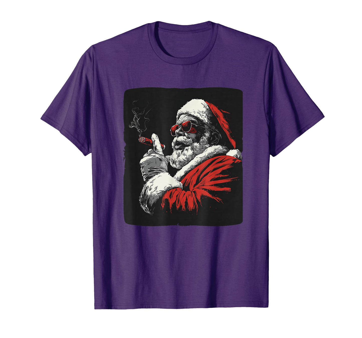 Cool Looking Santa with Cigar and Sunglasses for Smoker T-Shirt