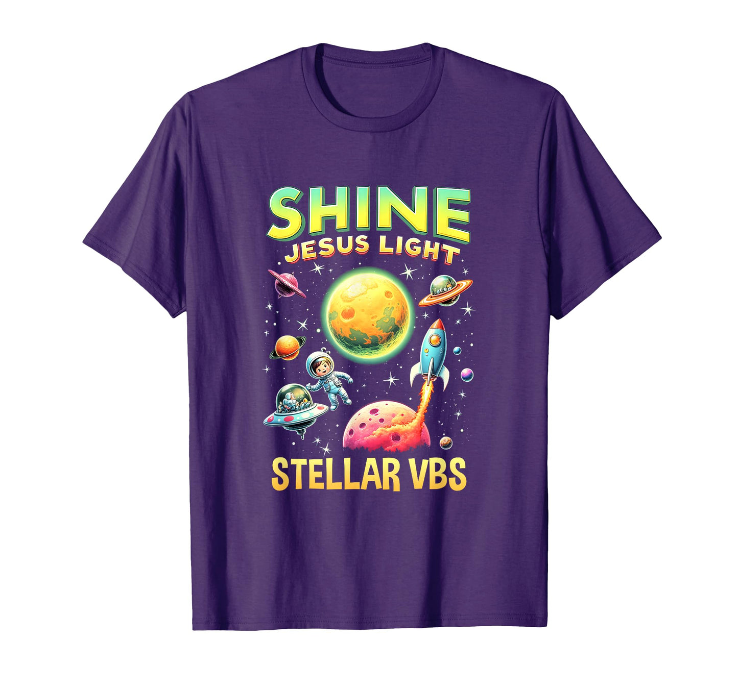 Stellar Space School Camp Christian VBS 2025 Vacation T-Shirt