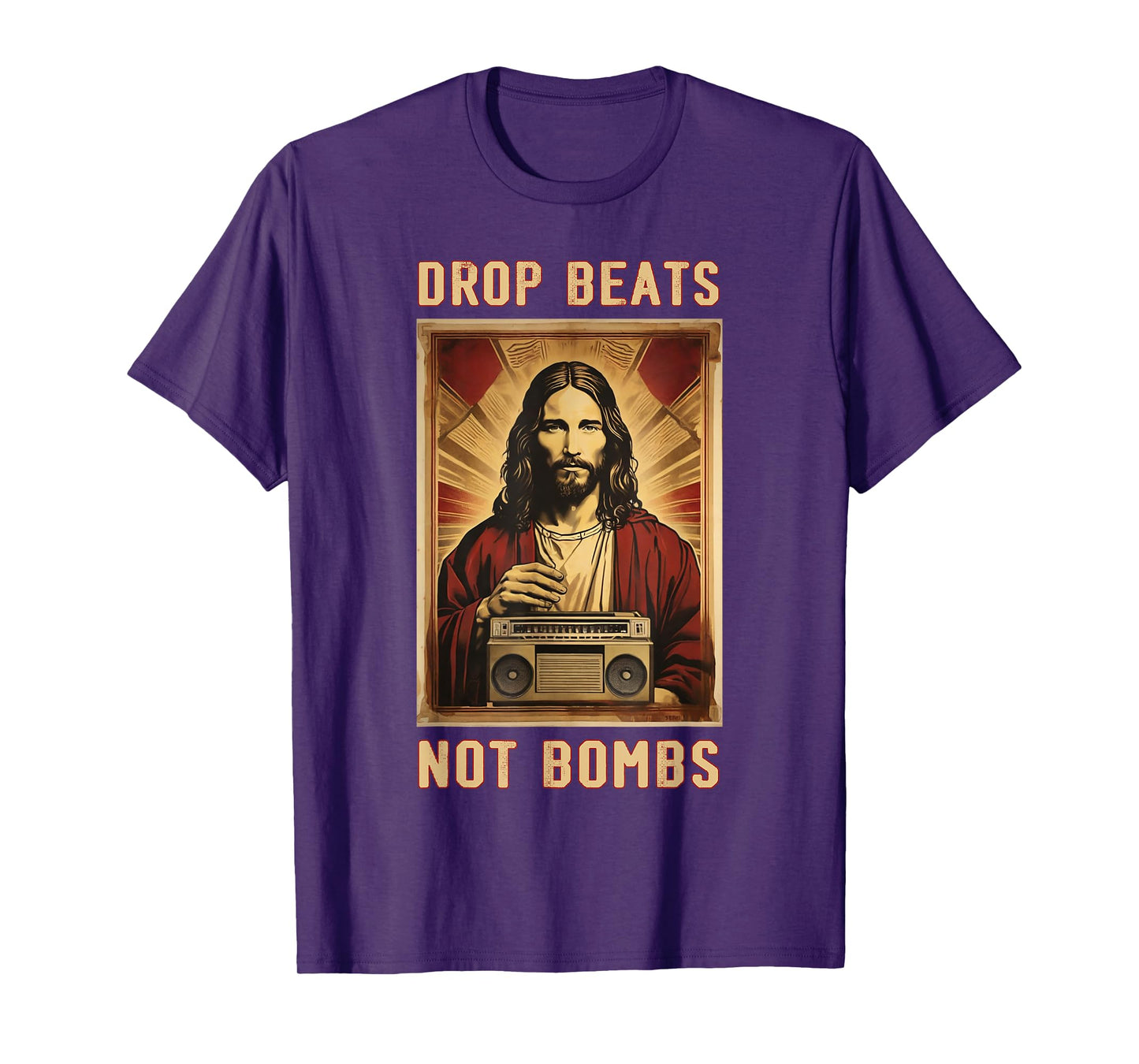 Drop Beats Not Bombs Anti-War Jesus Christ T-Shirt