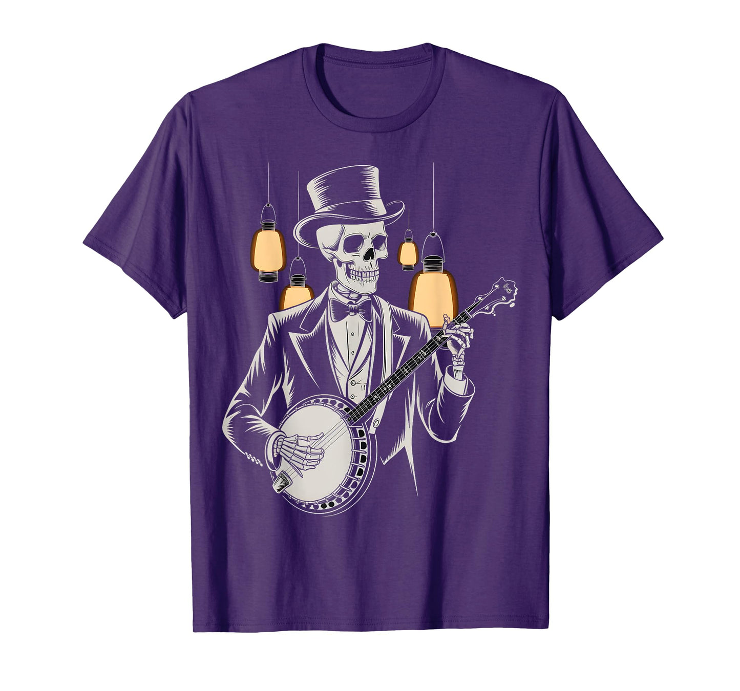 Skeleton Banjo Player Vintage T-Shirt