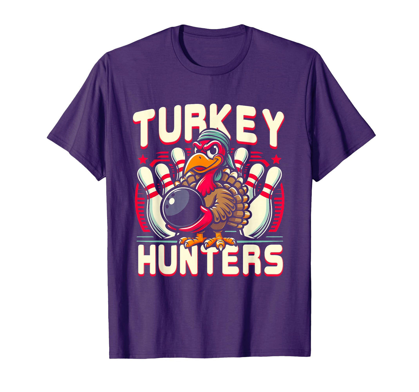 Hunting Bowling Turkey Hunters Turkey Holding Bowling Ball T-Shirt