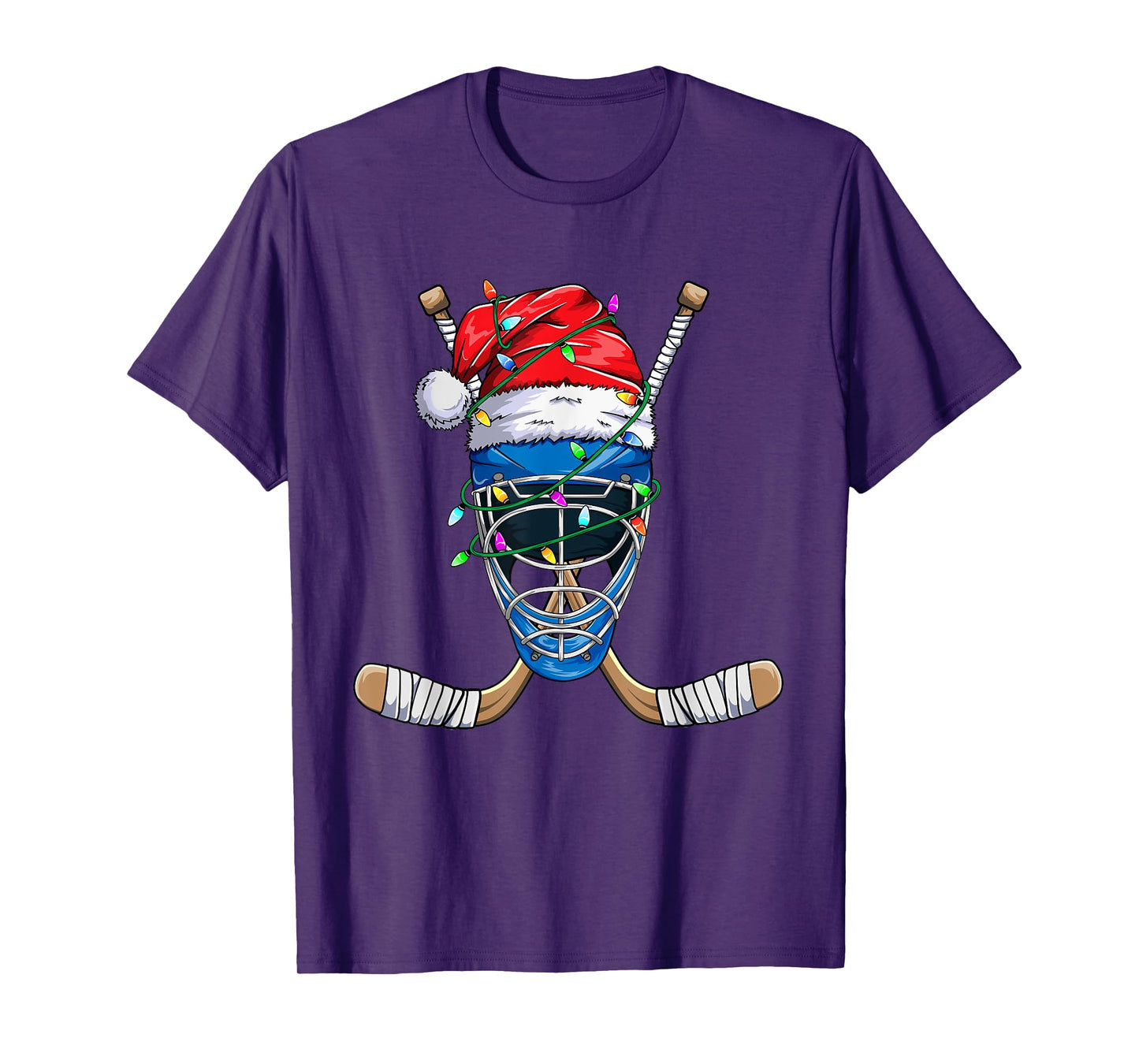 Santa Sports Design For Men Boys Christmas Hockey Player T-Shirt