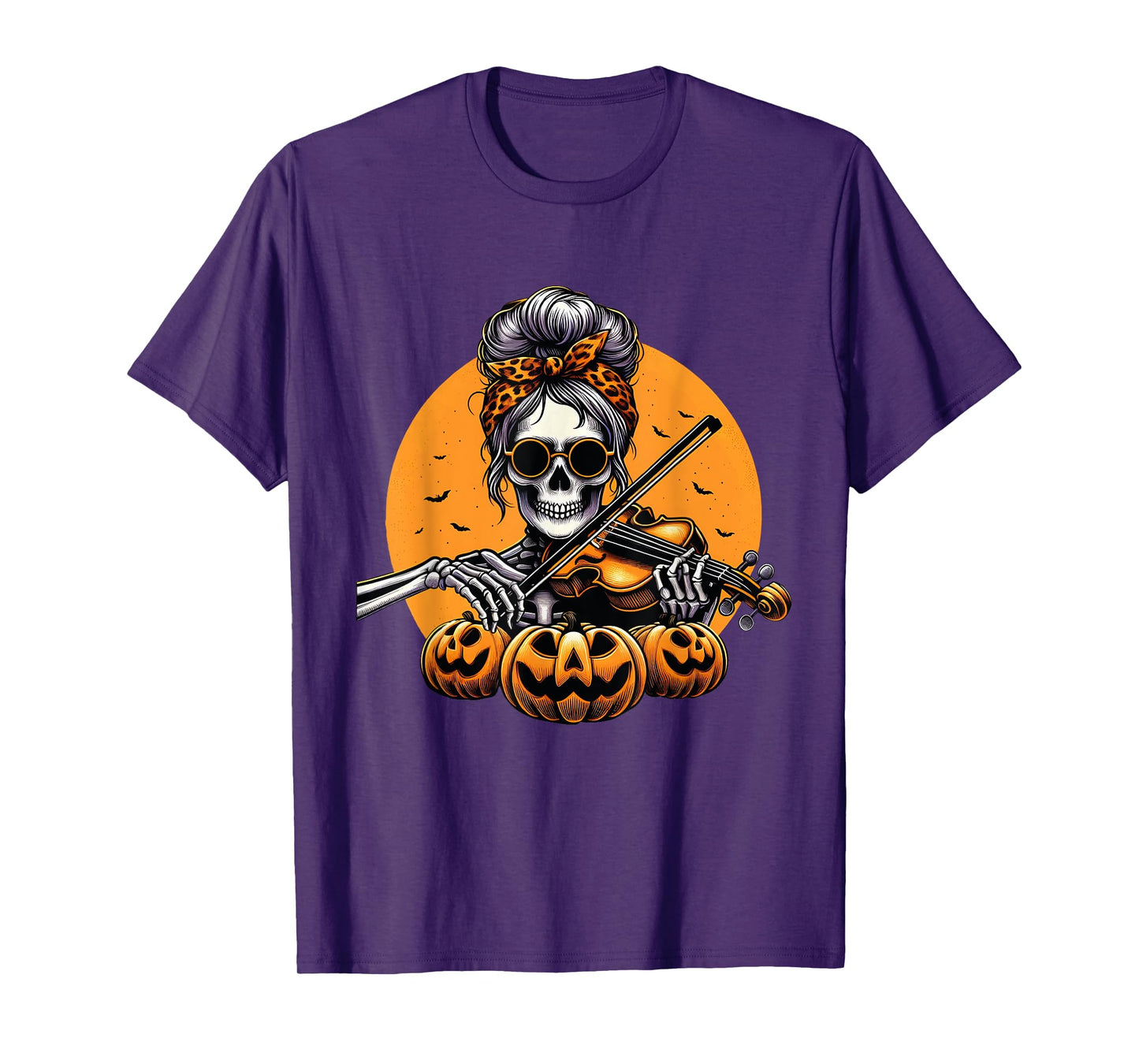 Skeleton Violin Player Halloween Costume Violinist Musician T-Shirt