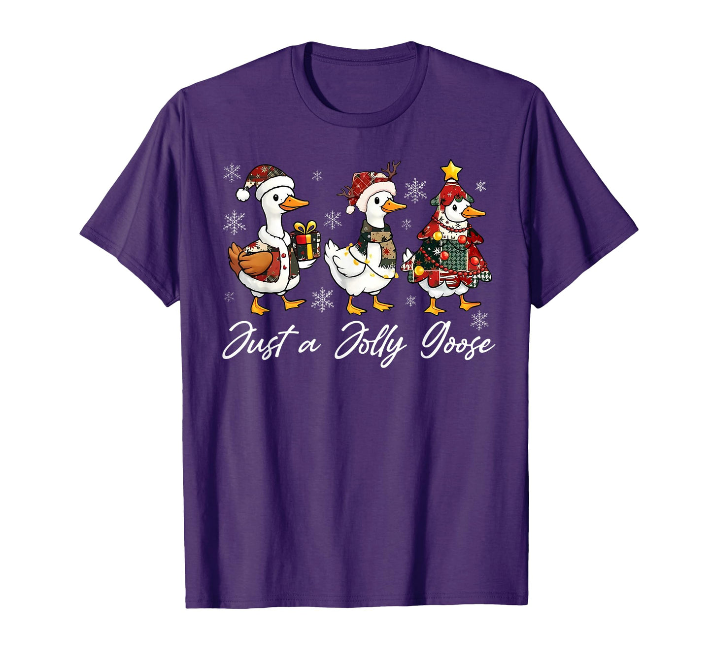 Just a Jolly Goose Christmas Santa Reindeer Xmas Holiday T-Shirt