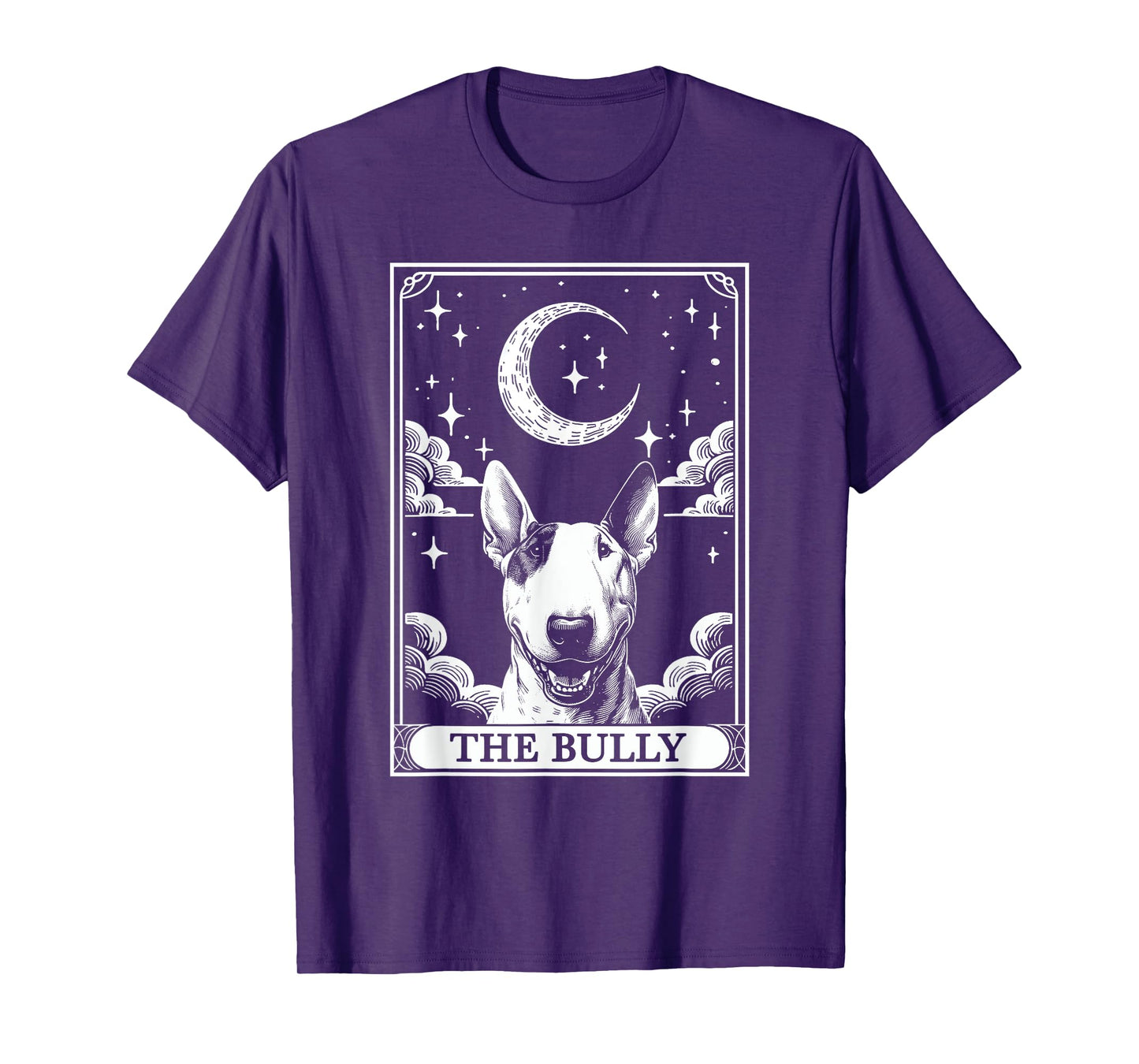 Tarot Card Vintage Crescent Moon Bull Terrier Bully Dog Mom T-Shirt