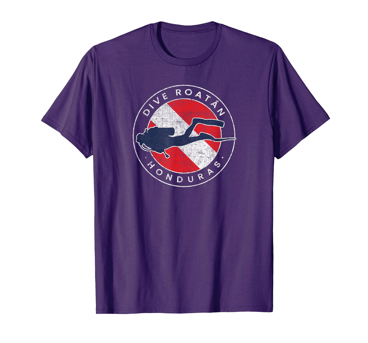 Retro Roatan Honduras Scuba Dive Vintage Dive Flag Diving T-Shirt
