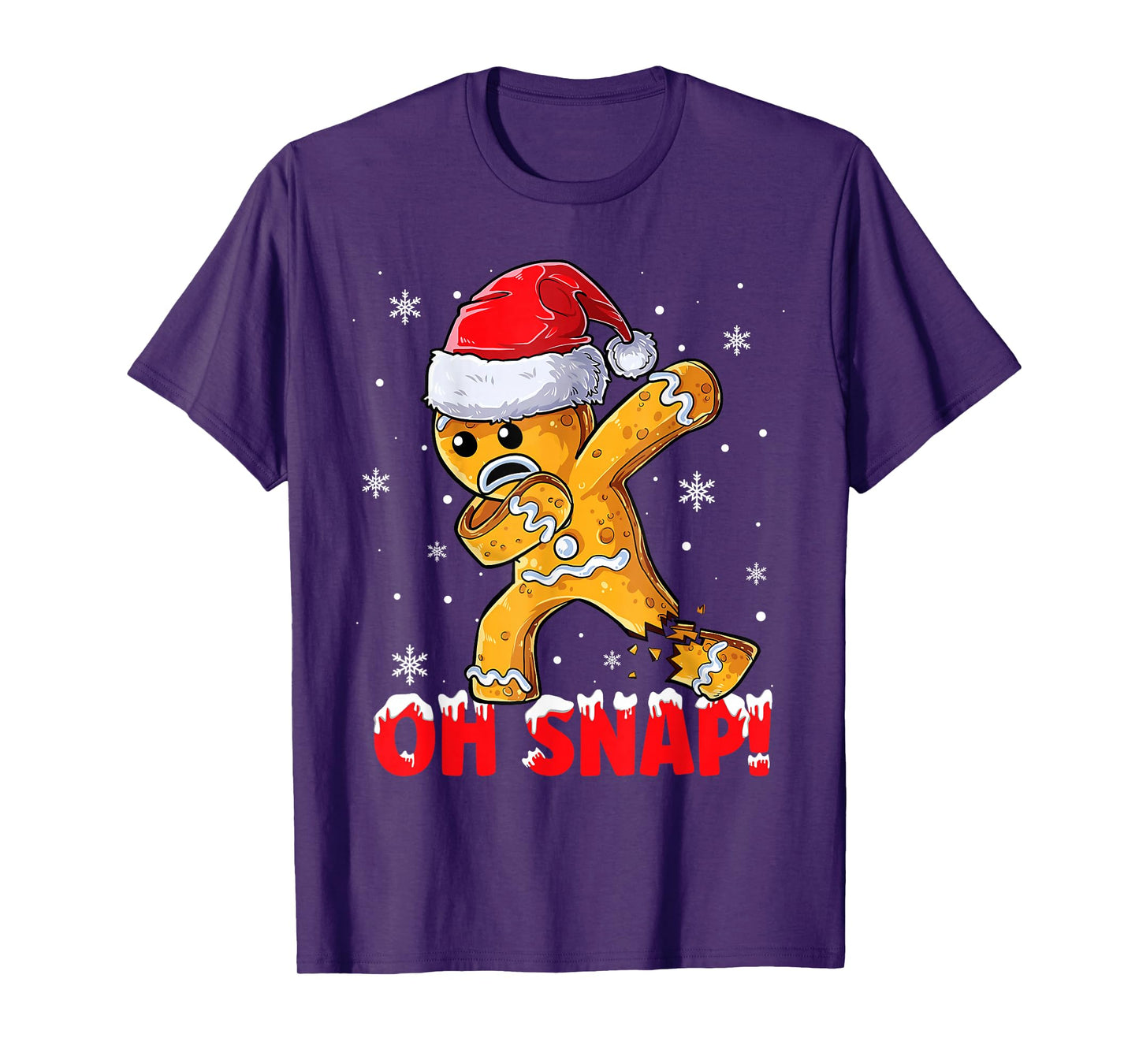Oh Snap Dabbing Gingerbread Man Merry Christmas Xmas Holiday T-Shirt