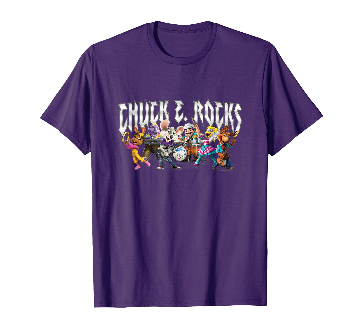 Chuck E. Cheese Chuck E. Rock Band Group Shot Chest Logo T-Shirt