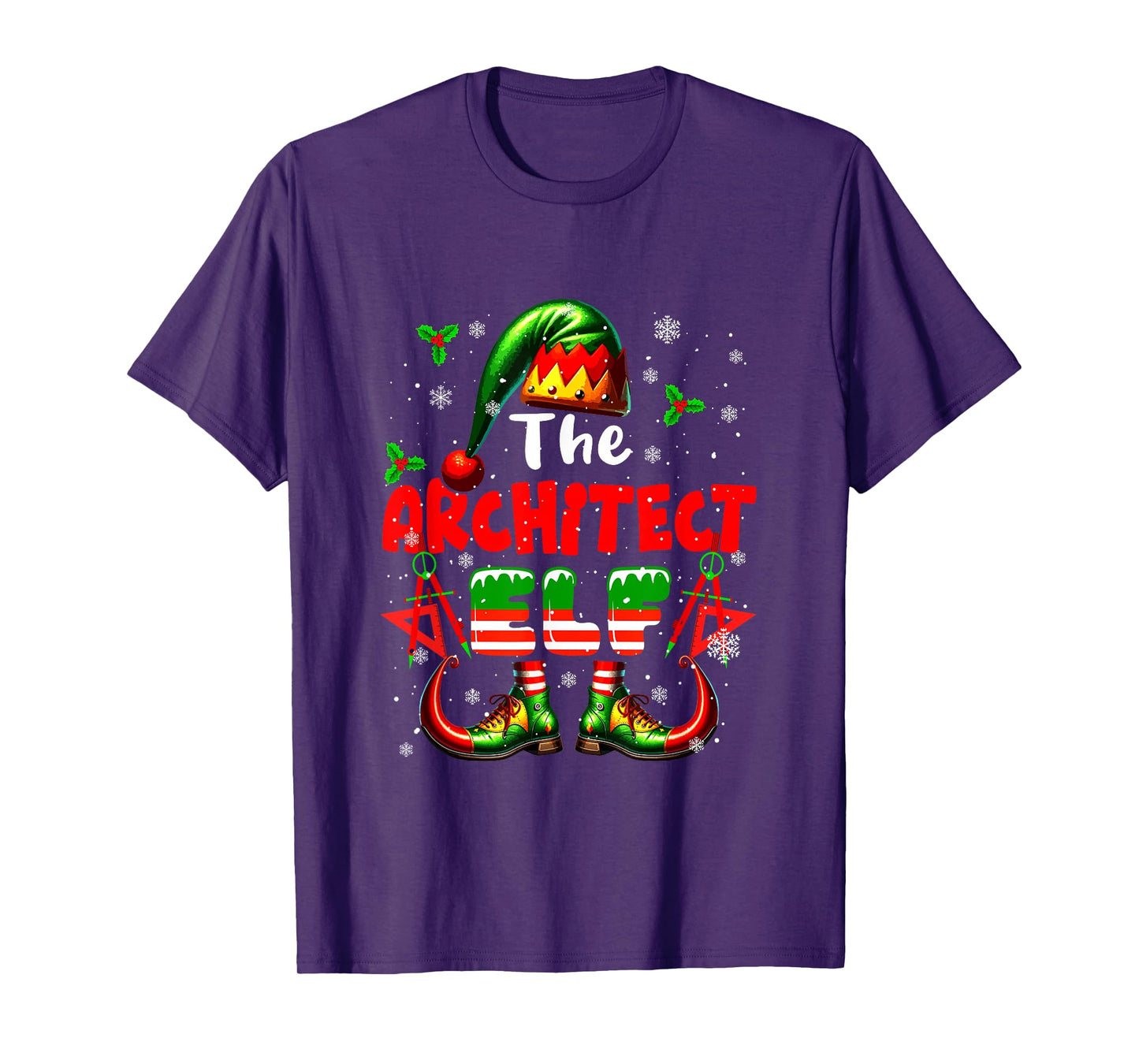 The Architect Elf Christmas Funny Job Team Matching Parties T-Shirt