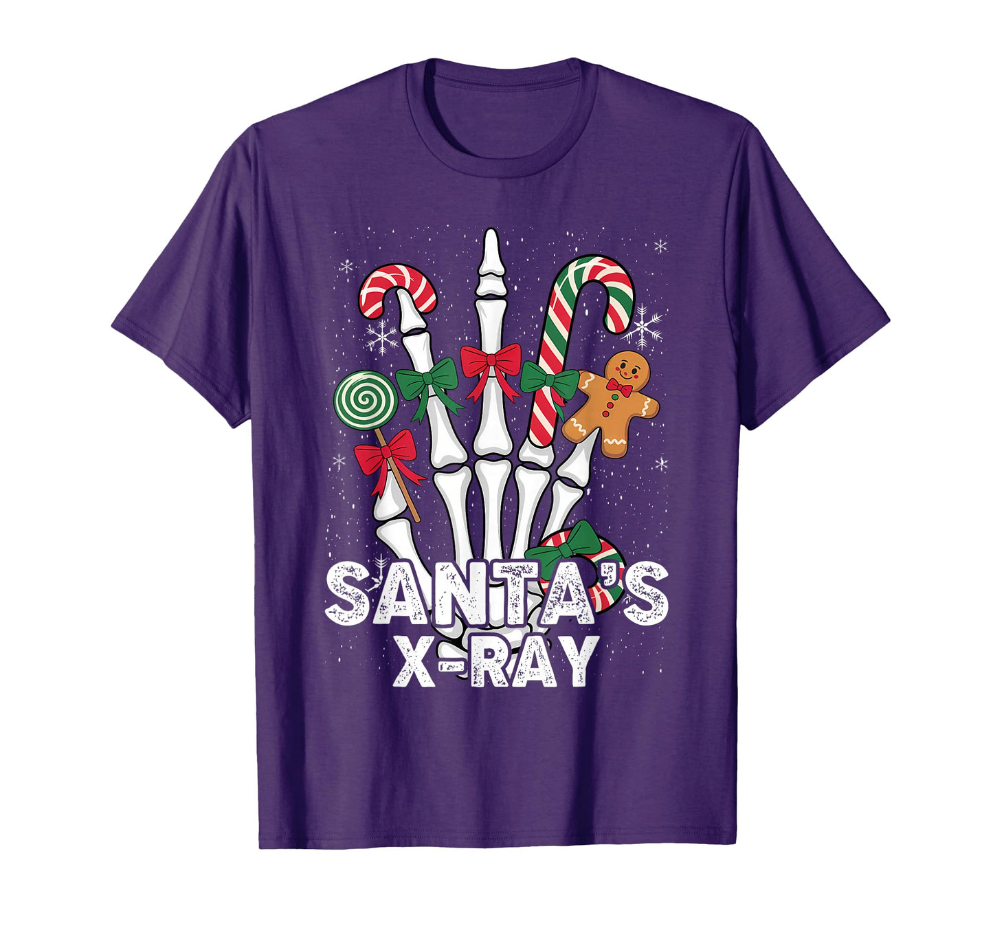 Santa's X-Ray Candy Cane Christmas Radiology Technologist T-Shirt