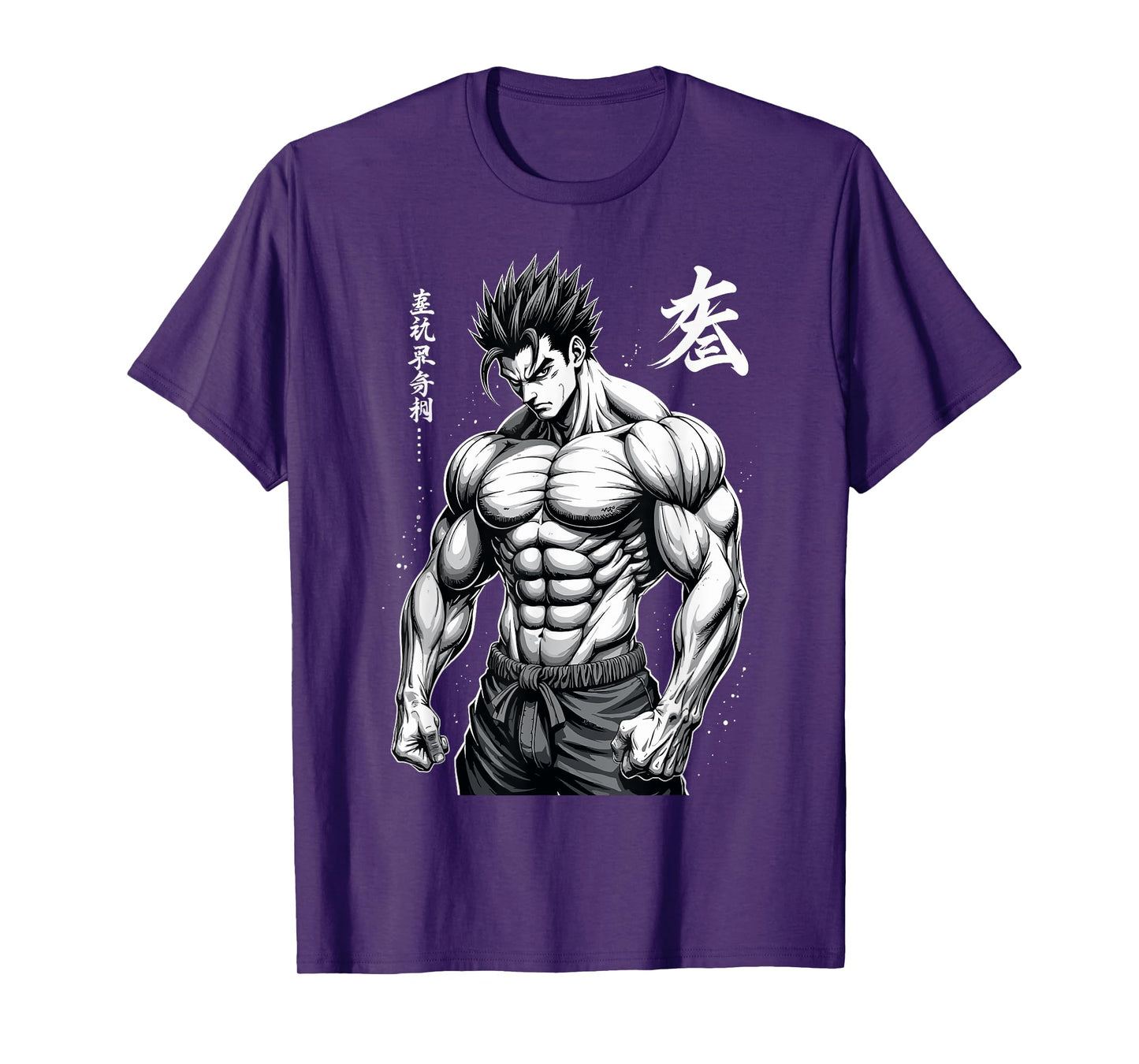 Powerlifter Japanese Anime Style Muscle Bodybuilder Gym T-Shirt