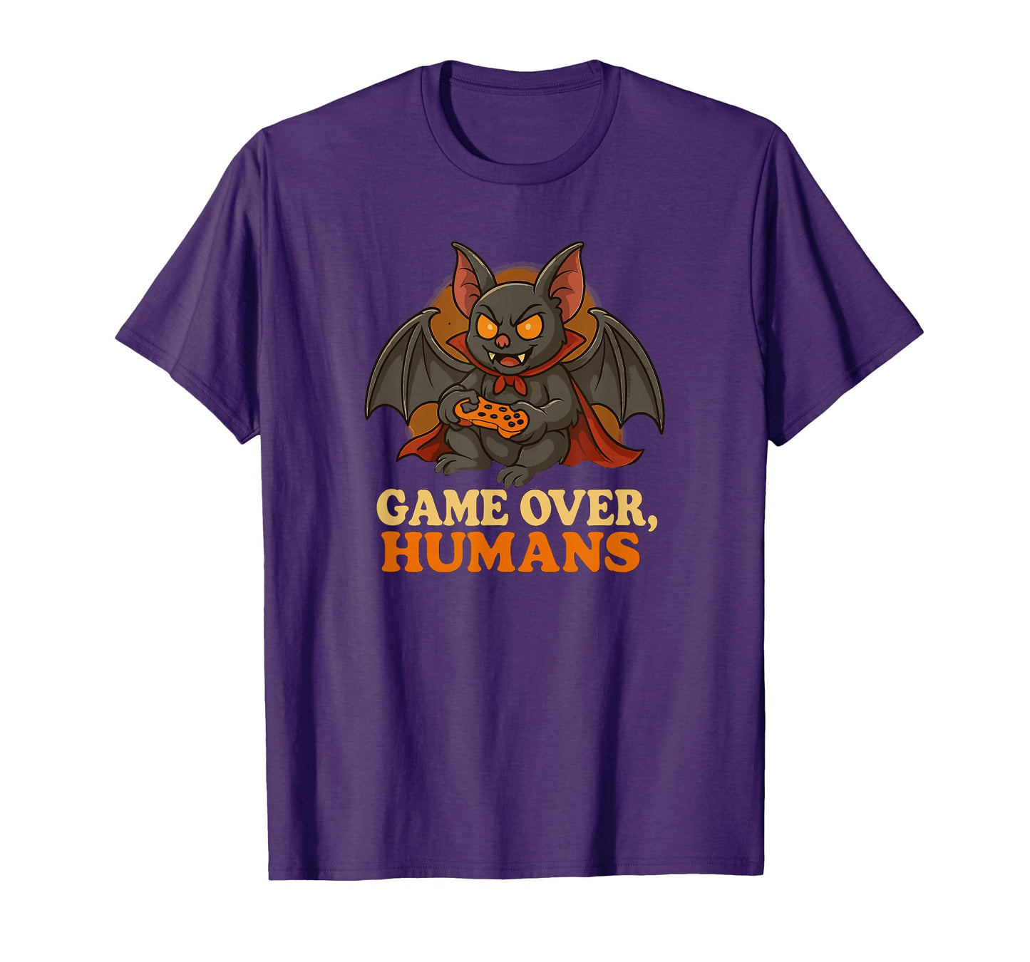 Moonlight Pumpkin Witch Cat Bat Witching Hour Meow Gamer T-Shirt