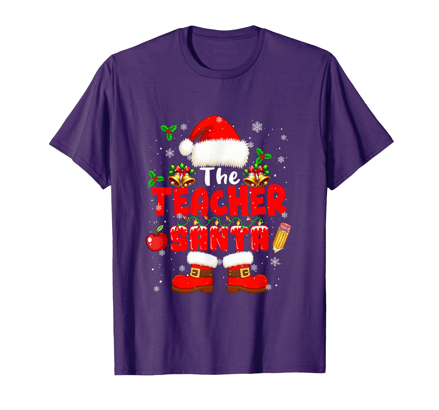 The Teacher Santa Christmas Colorful Costume Job Team T-Shirt