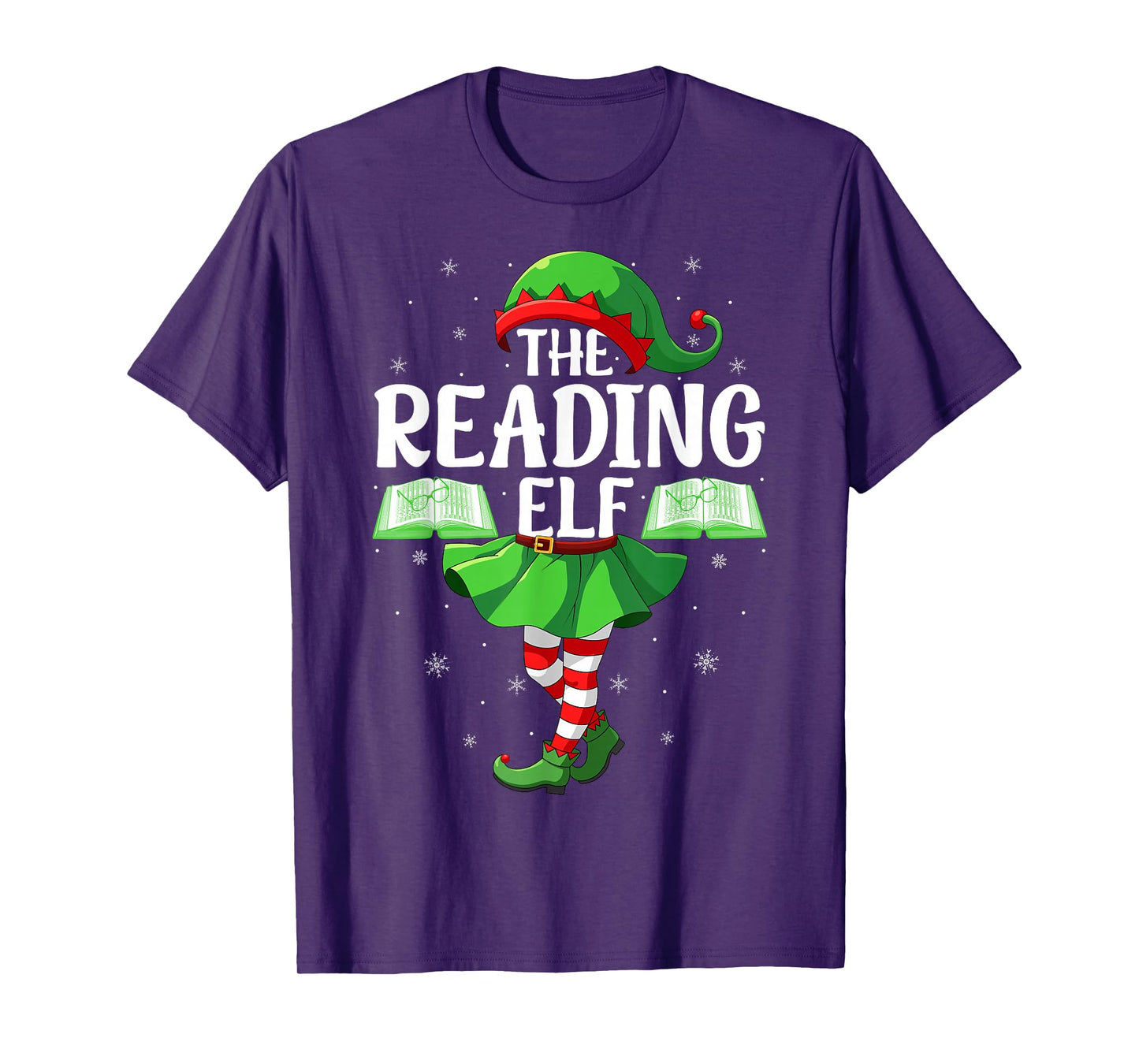 Reading Elf Christmas Family Women Girls Elf Squad Xmas T-Shirt