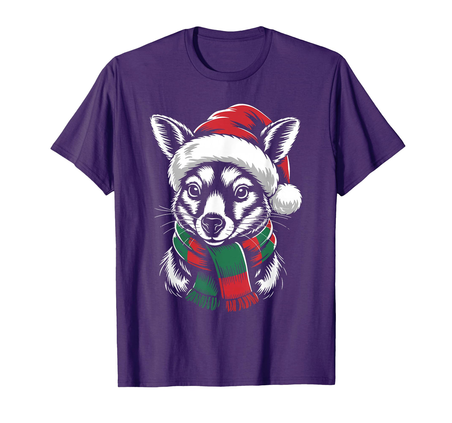 Wallaby Xmas Santa Hat Scarf Christmas Costume T-Shirt
