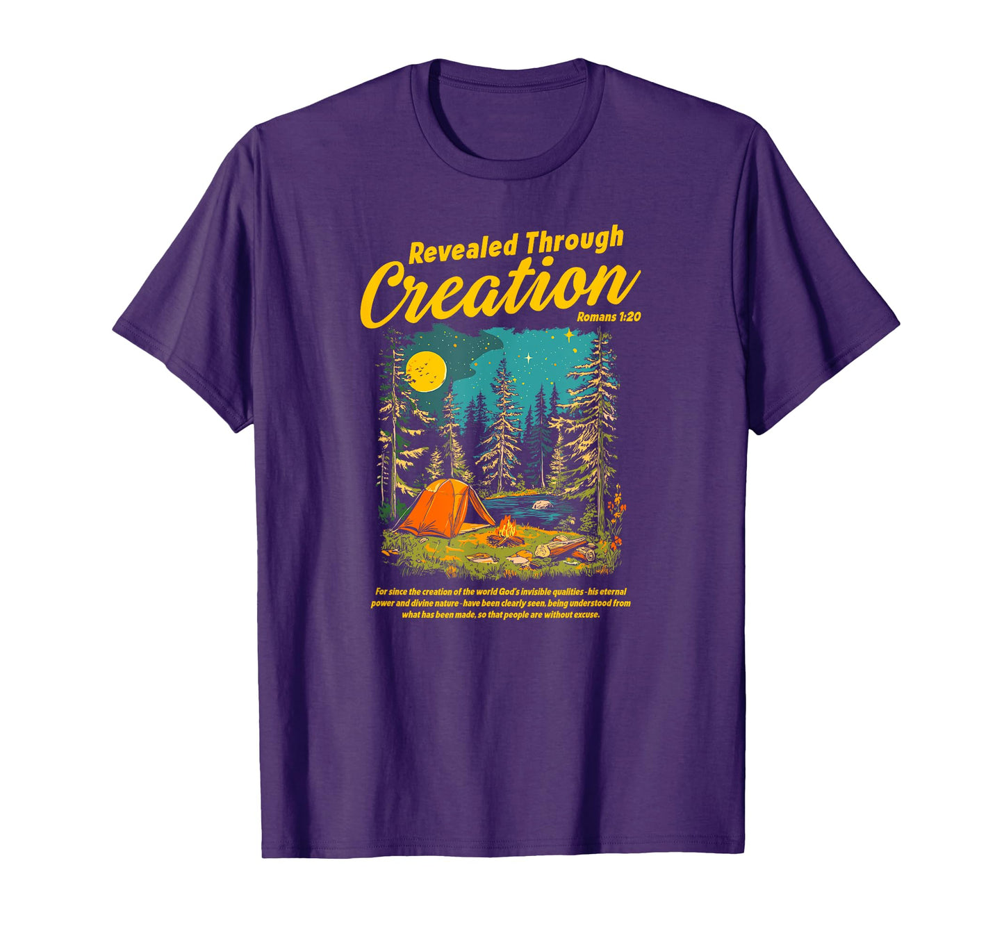 Through Creation Romans 1:20 Bible Verse Christian Camping T-Shirt