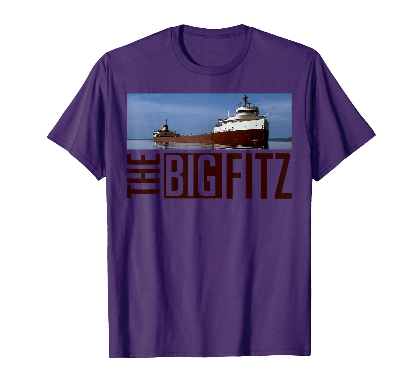 Great-Lakes Maritime Edmund Fitzgerald Co. Edmund Fitzgerald T-Shirt, Unisex-Adults, Blue, Small, Short Sleeve, T-Shirt