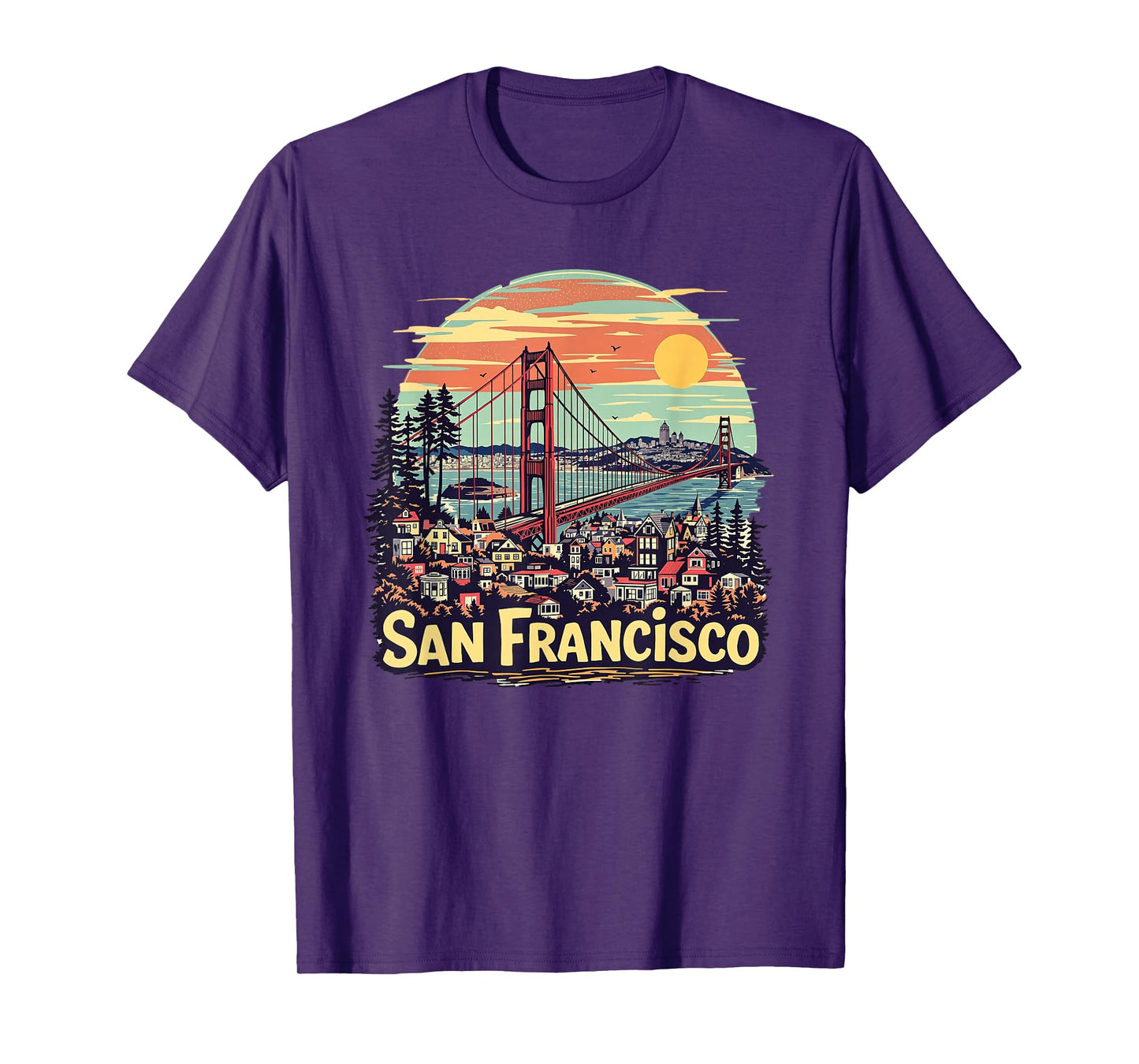 San Francisco Golden Gate Bridge Retro Souvenir Vintage T-Shirt
