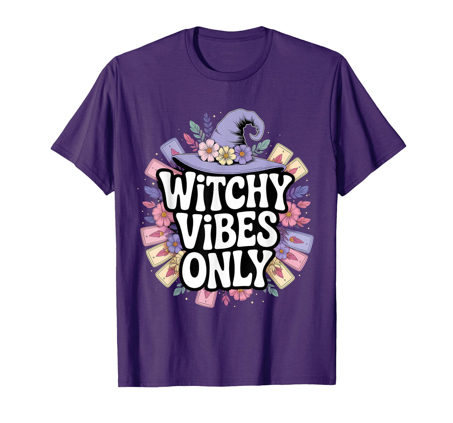 Witchy Vibes Only Floral Tarot T-Shirt