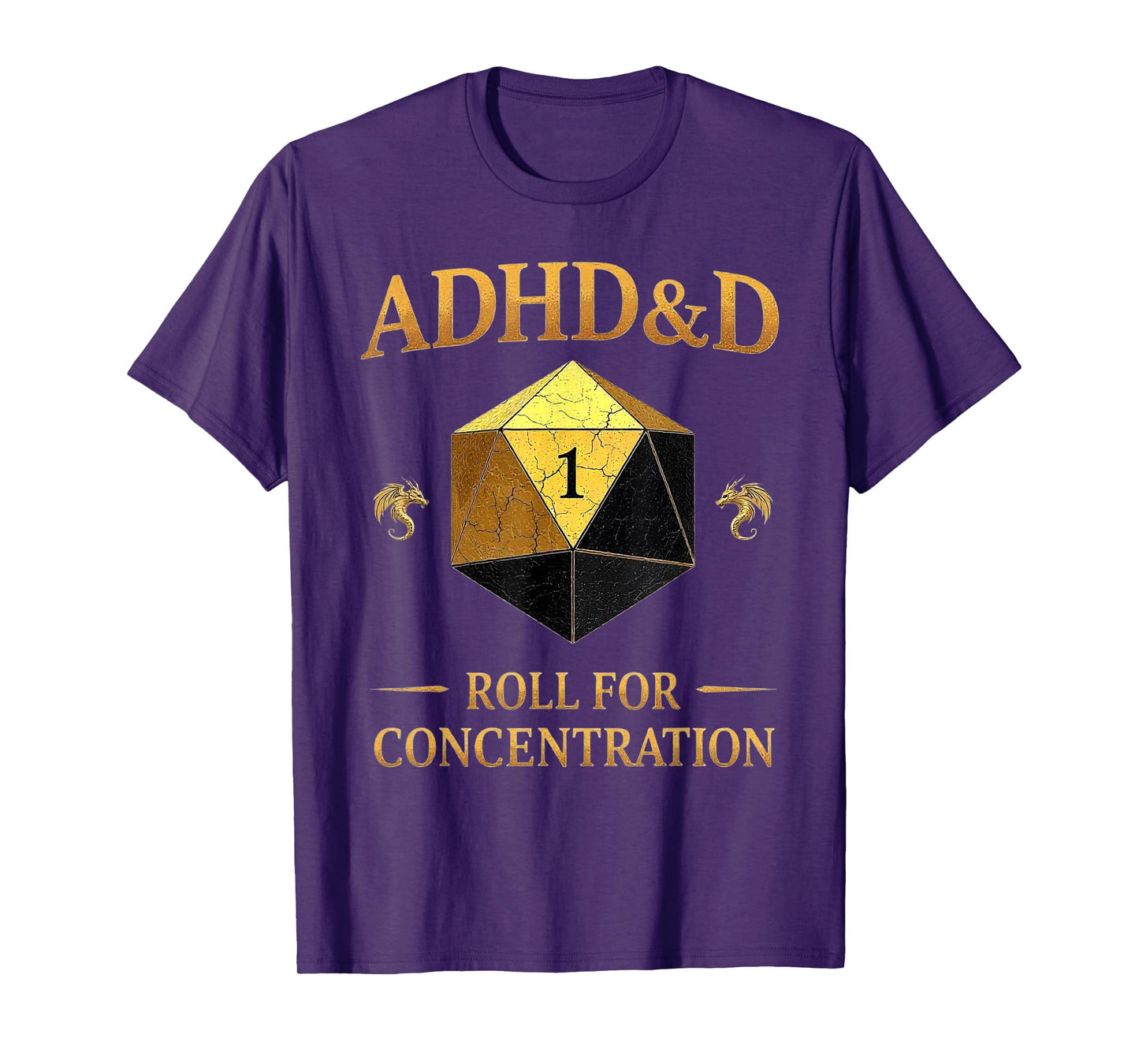 Vintage ADHD&D Roll For Concentration T-Shirt