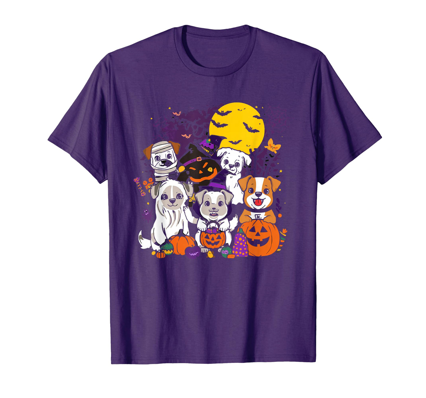 Cute Mummy Witch Ghost Halloween Dog Costume Men Women Kids T-Shirt