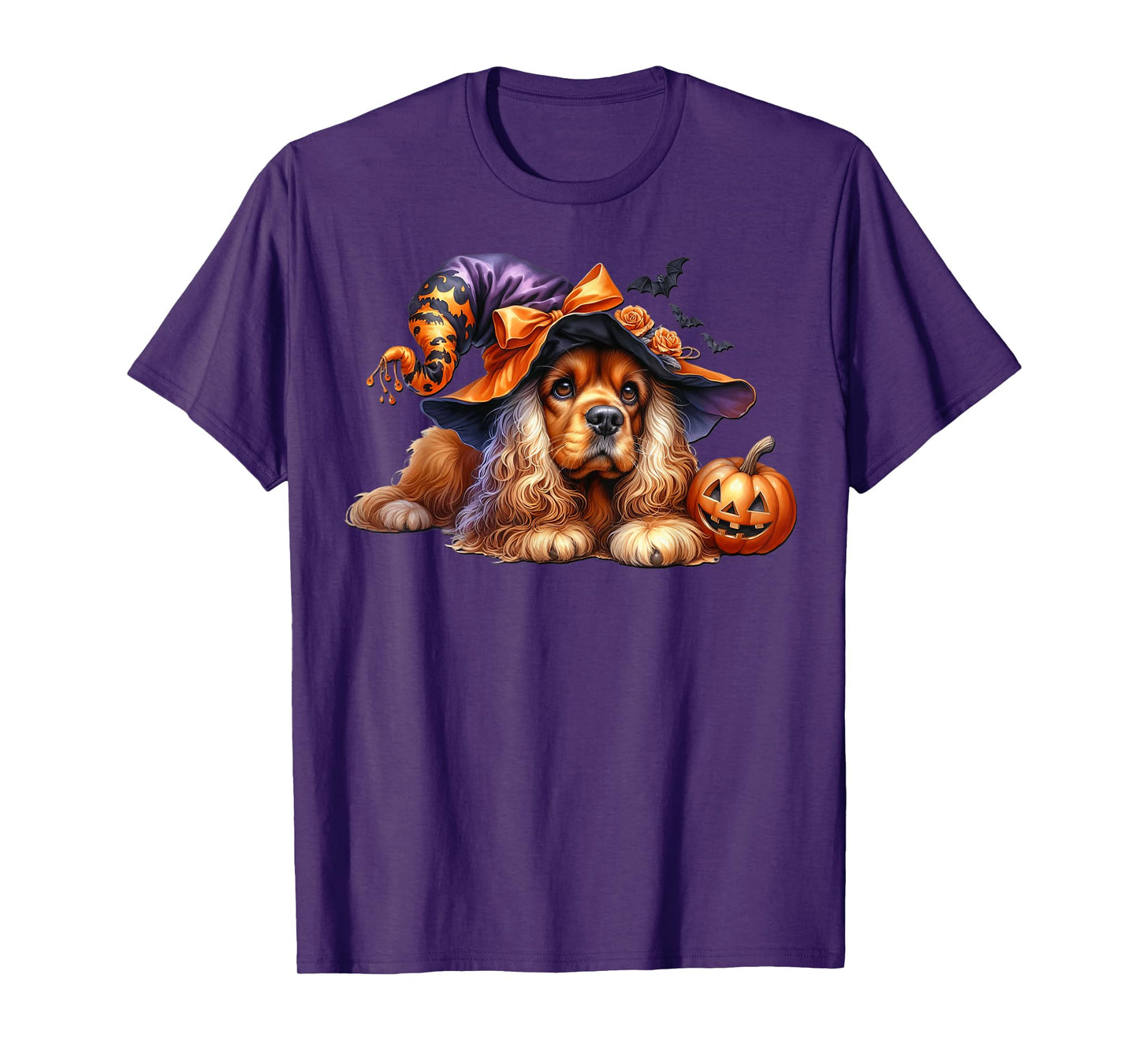 Cute Cavalier King Charles Spaniel Dog Halloween Graphic T-Shirt