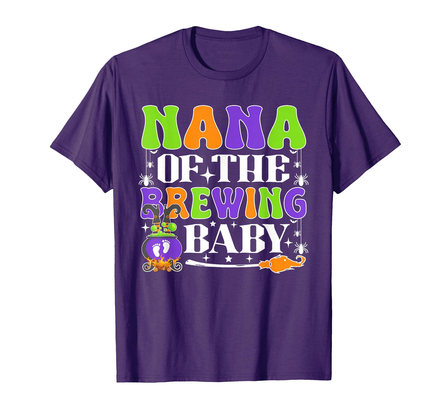 Nana of The Brewing Baby Halloween Witch Baby Shower T-Shirt