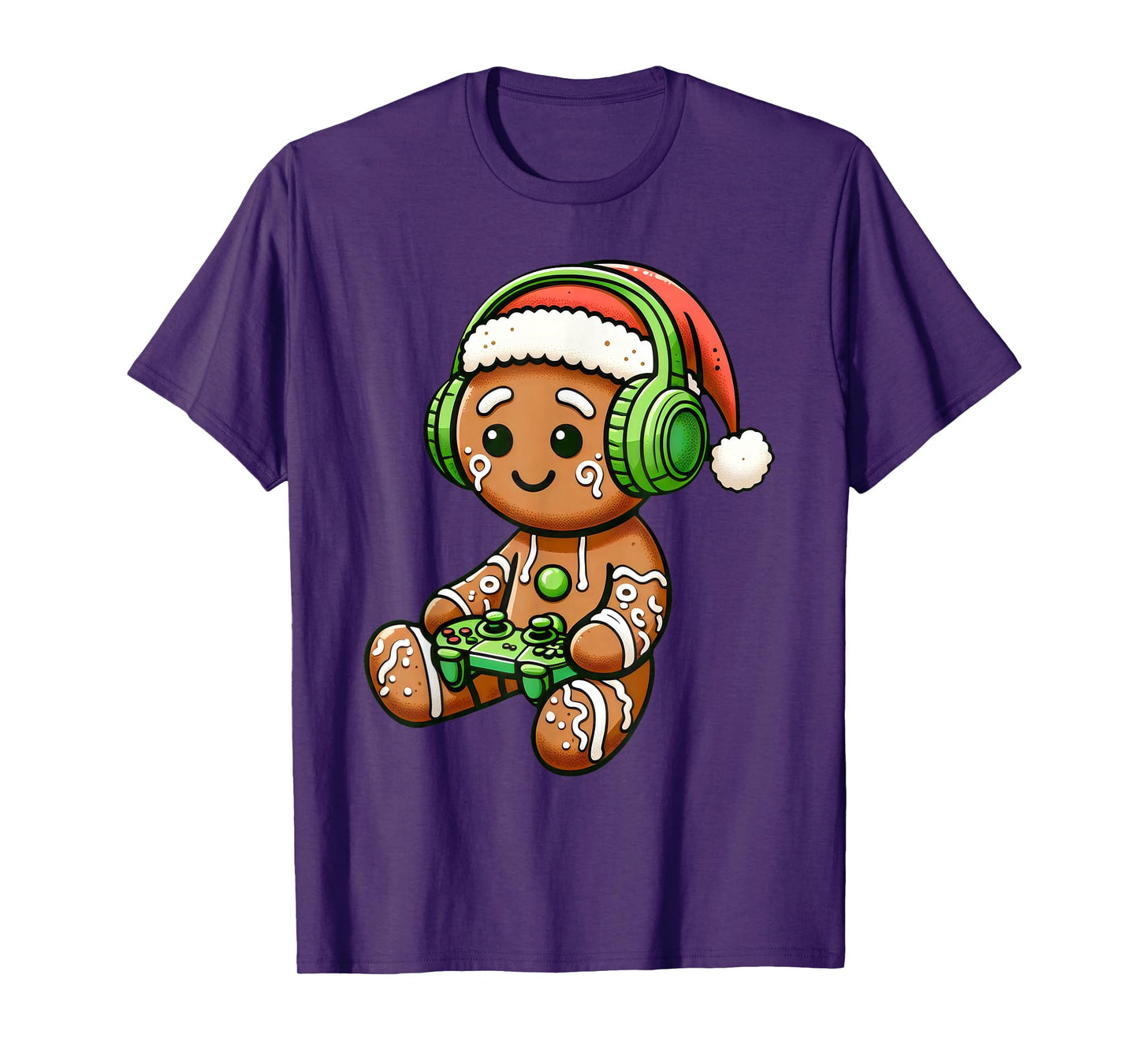 Christmas Gamer Gingerbread Santa Hat Xmas Gaming Men Boys T-Shirt