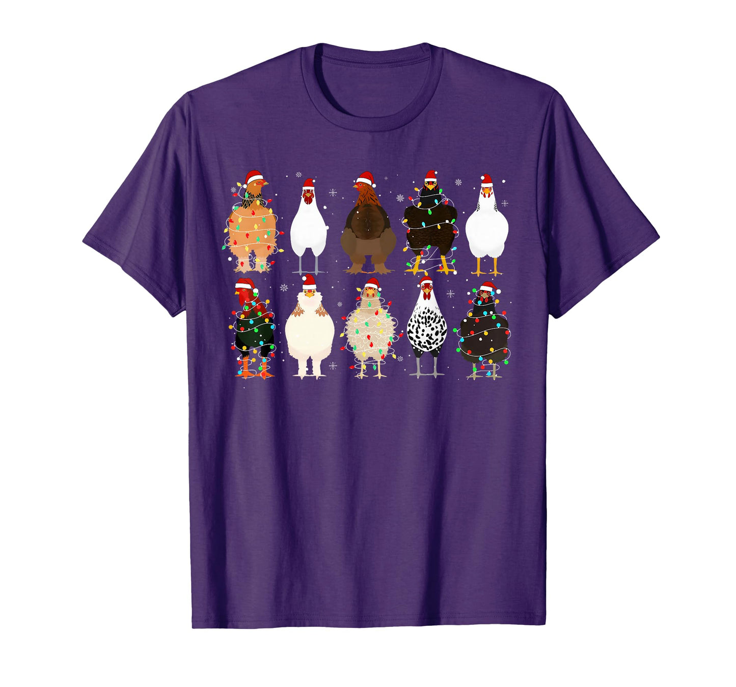 Chickens Xmas Lights Pajamas Holiday Merry Christmas Family T-Shirt