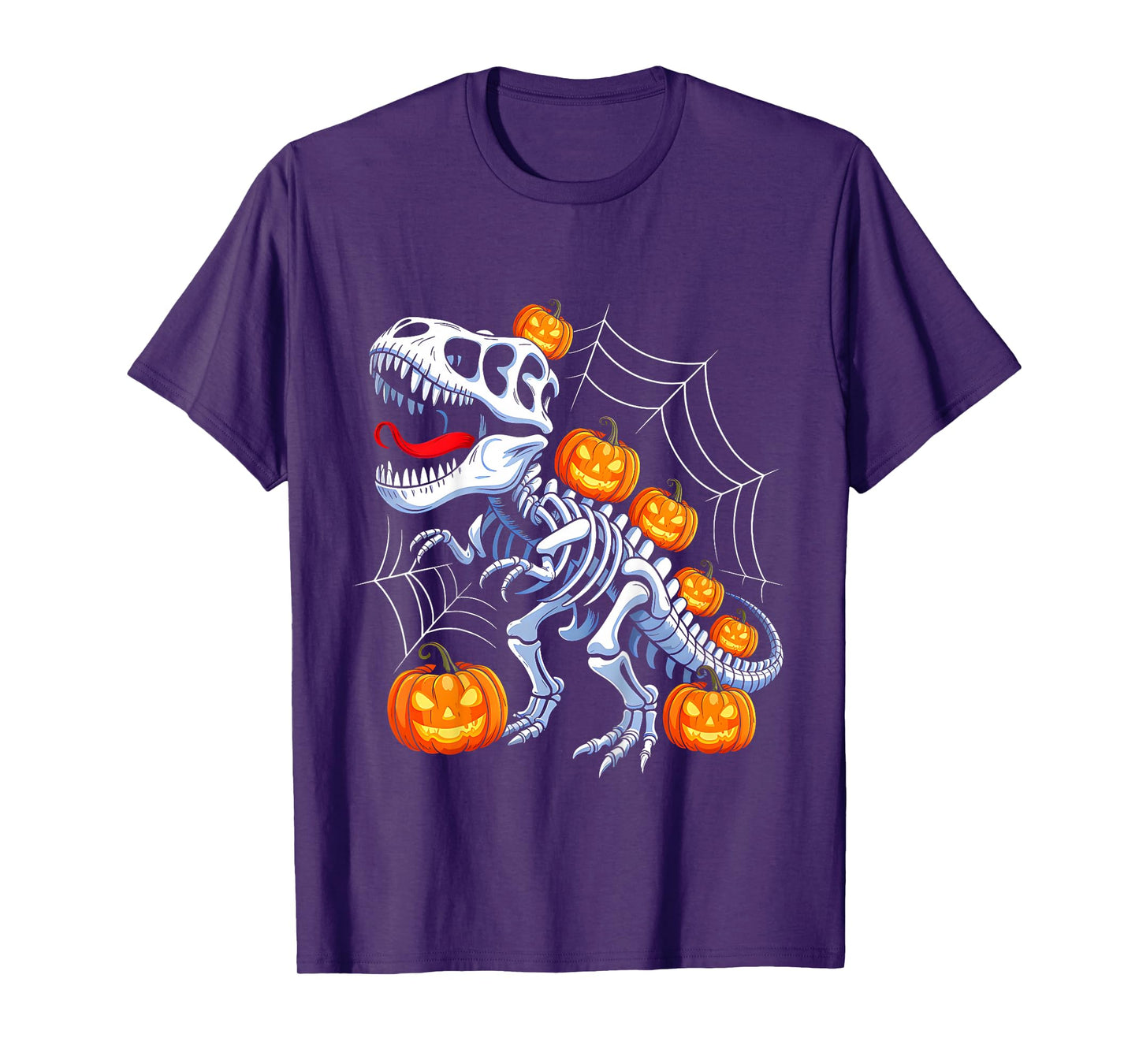 Kids Funny Halloween Dinosaur T rex Pumpkin Horror Party Costume T-Shirt