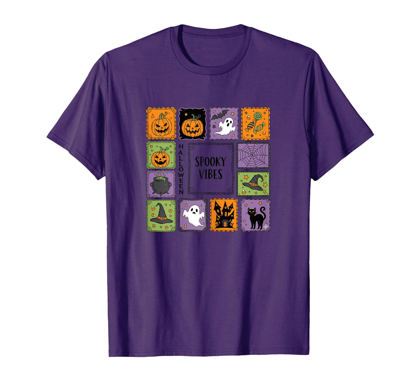 Halloween Pumpkins Ghost Witch Haunted House Cute T-Shirt
