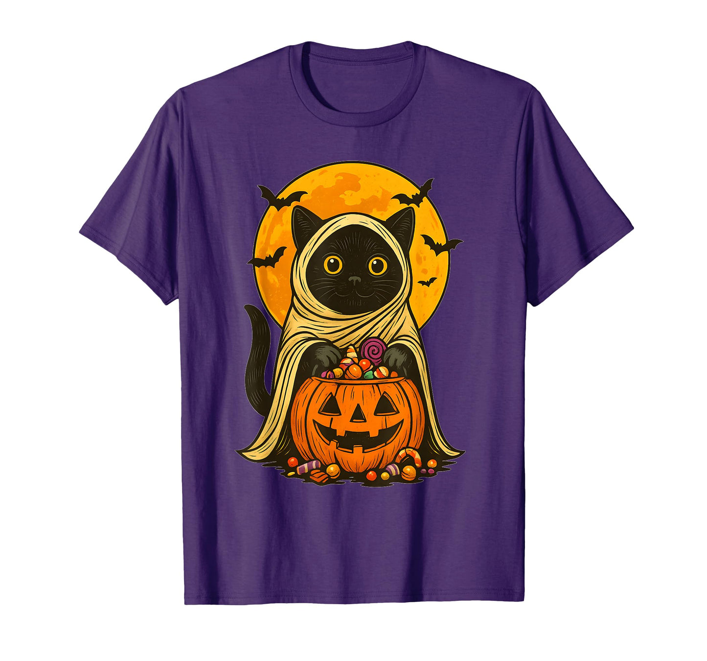 Cat Halloween Spooky Trick or Treat T-Shirt