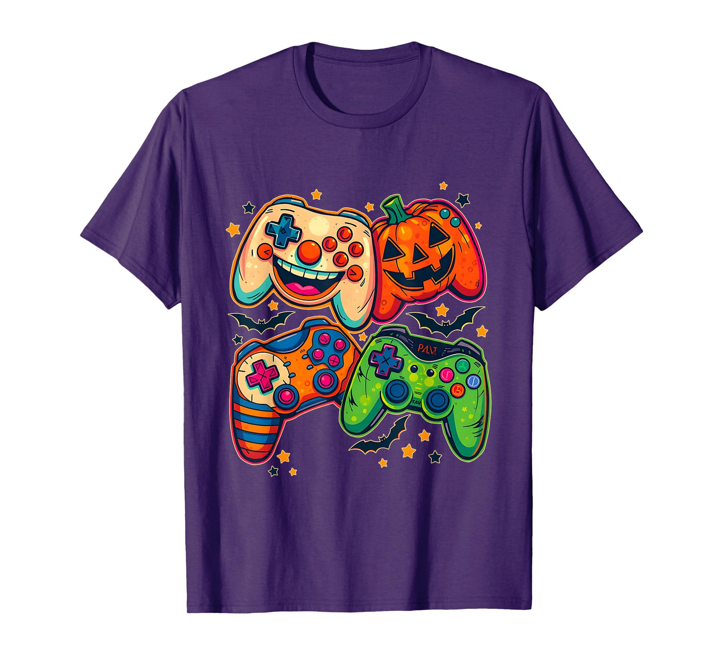 Halloween Skeleton Zombie Gaming Controllers Mummy Boys Kids T-Shirt