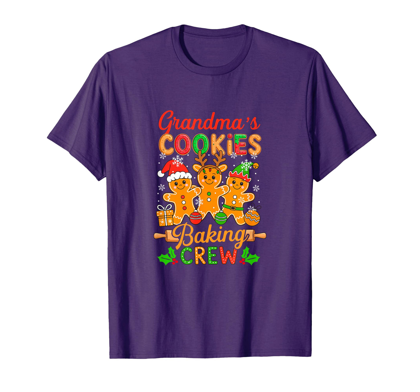 Grandma's Xmas Cookie Baking Crew Funny Baker Gingerbreads T-Shirt