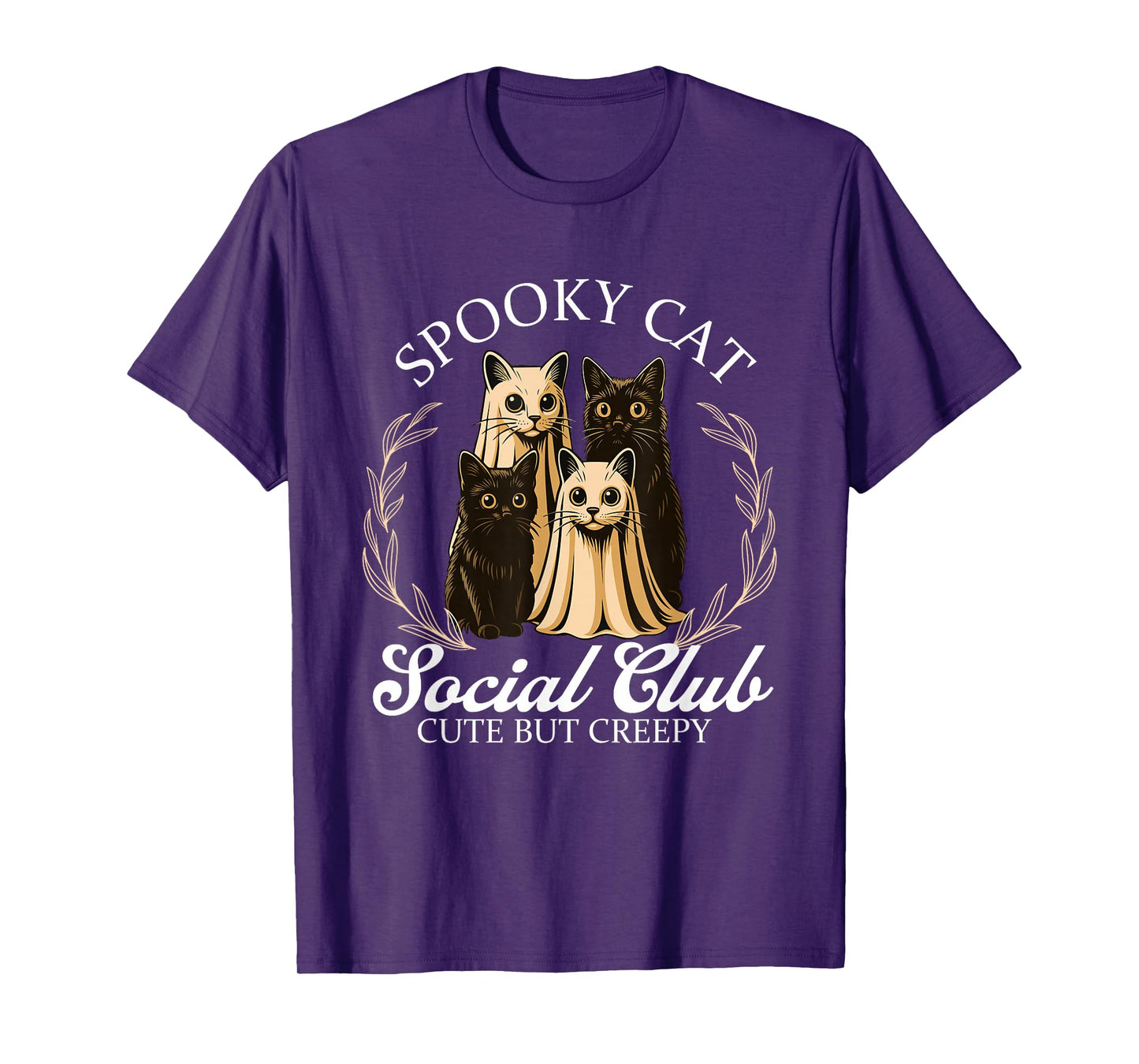 Spooky Cat Social Club - Halloween Cat Lover Kitty Owner T-Shirt