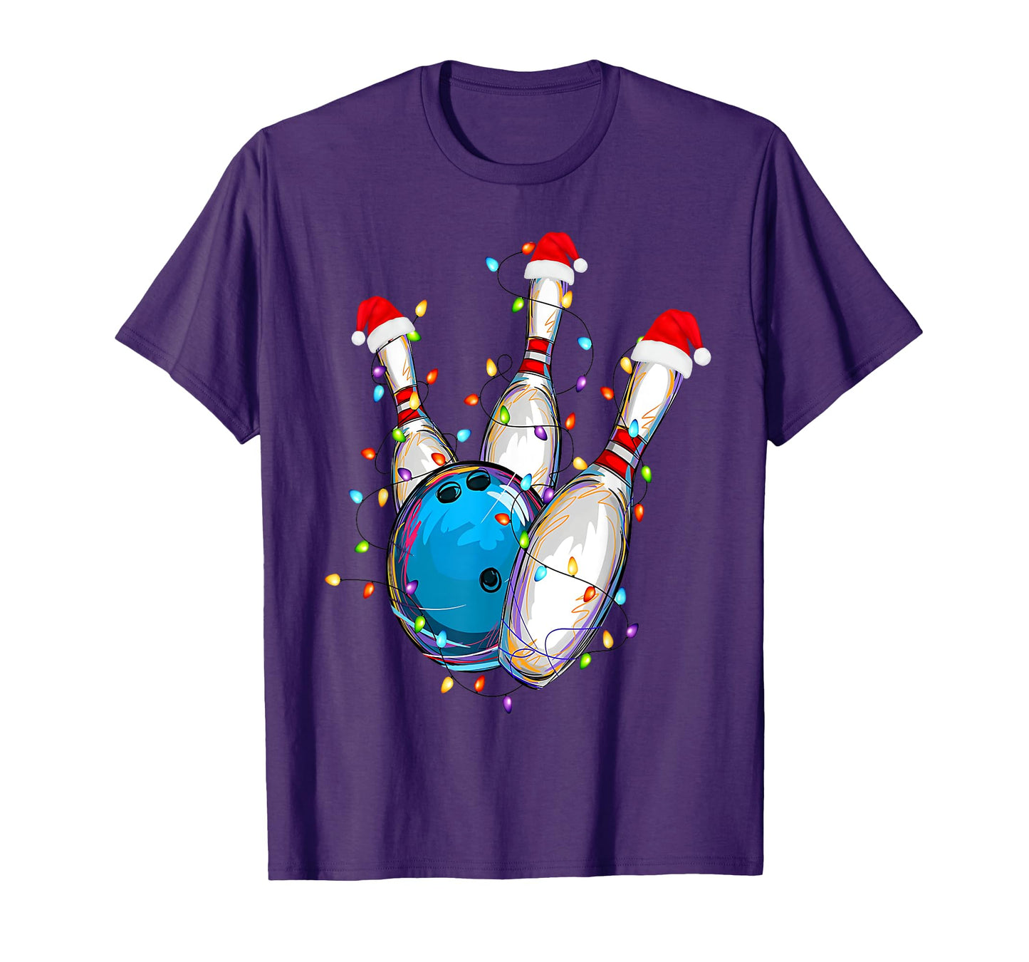 Christmas Bowling Hat Santa Bowler Xmas Sport Men Women T-Shirt