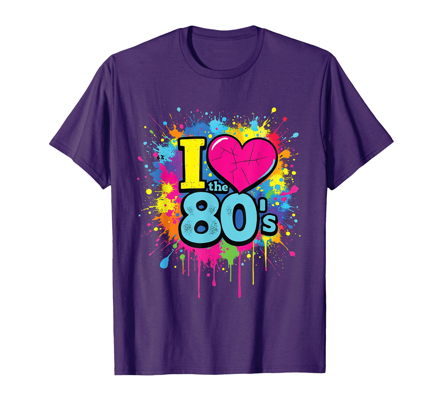 I Love the 80's Retro Colorful Splash Design Old School Fun T-Shirt