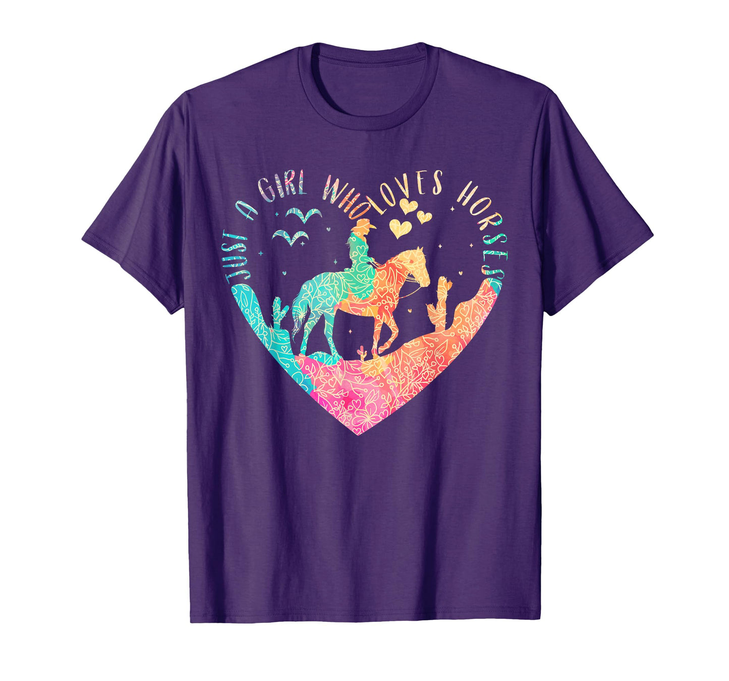 Just A Girl Who Loves Horses, Girls Horse Horseback Riding T-Shirt