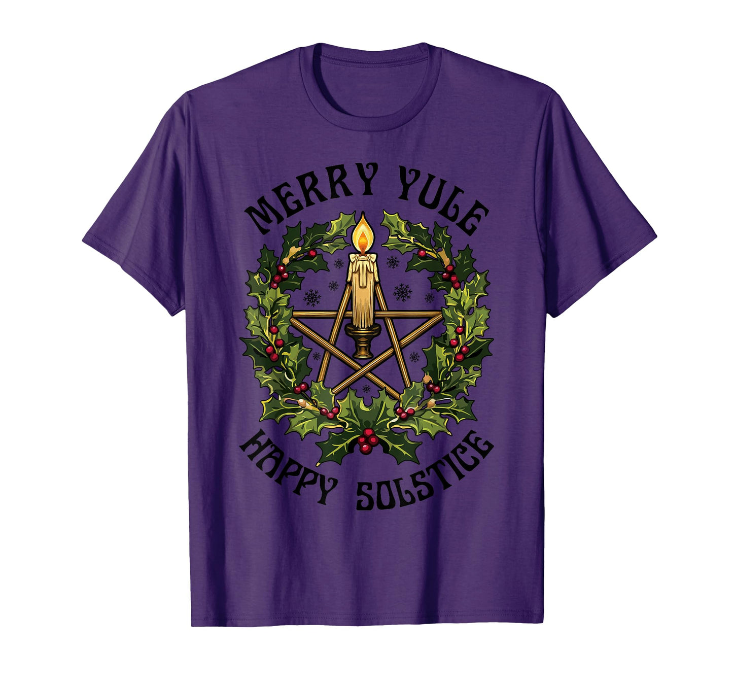 Merry Yule Happy Solstice Yuletide Season Christmas Pagan T-Shirt
