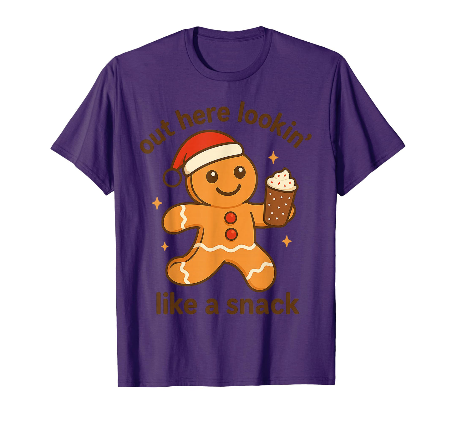 Out Here Looking Like A Snack Christmas Gingerbread Claus T-Shirt