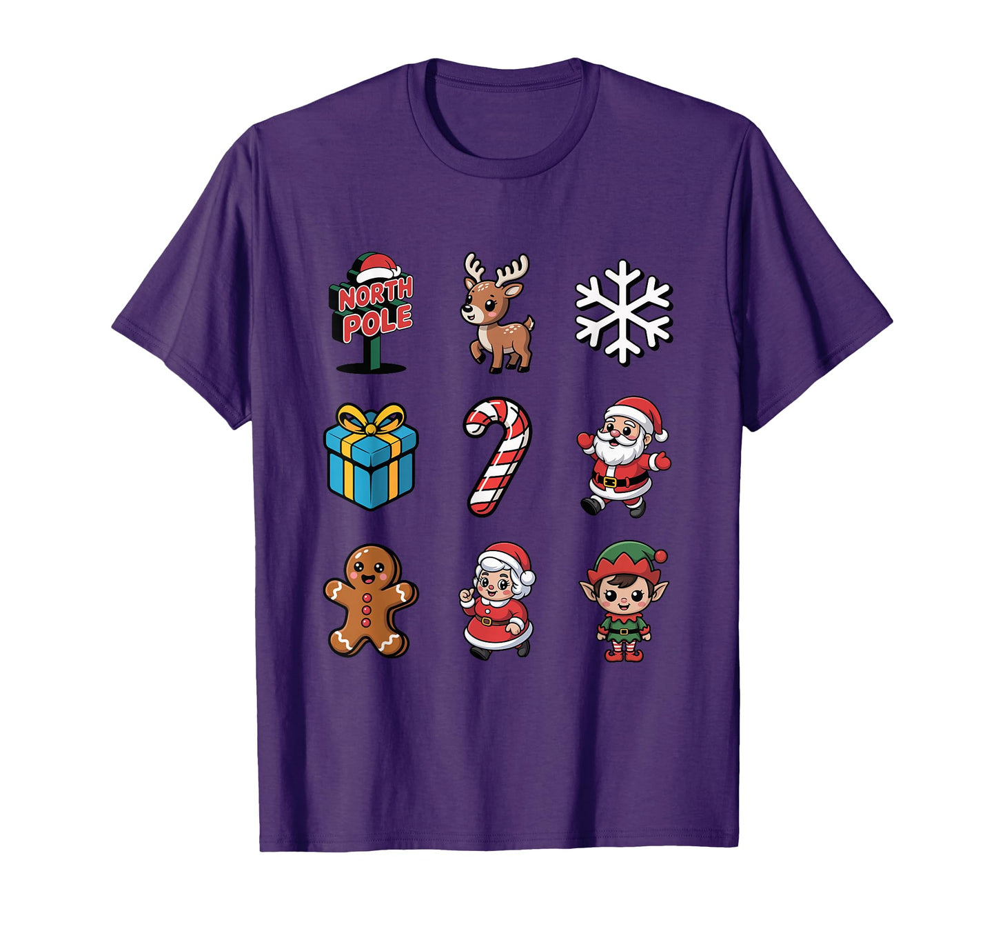 Adorable Santa Elf Reindeer Gingerbread Xmas T-Shirt