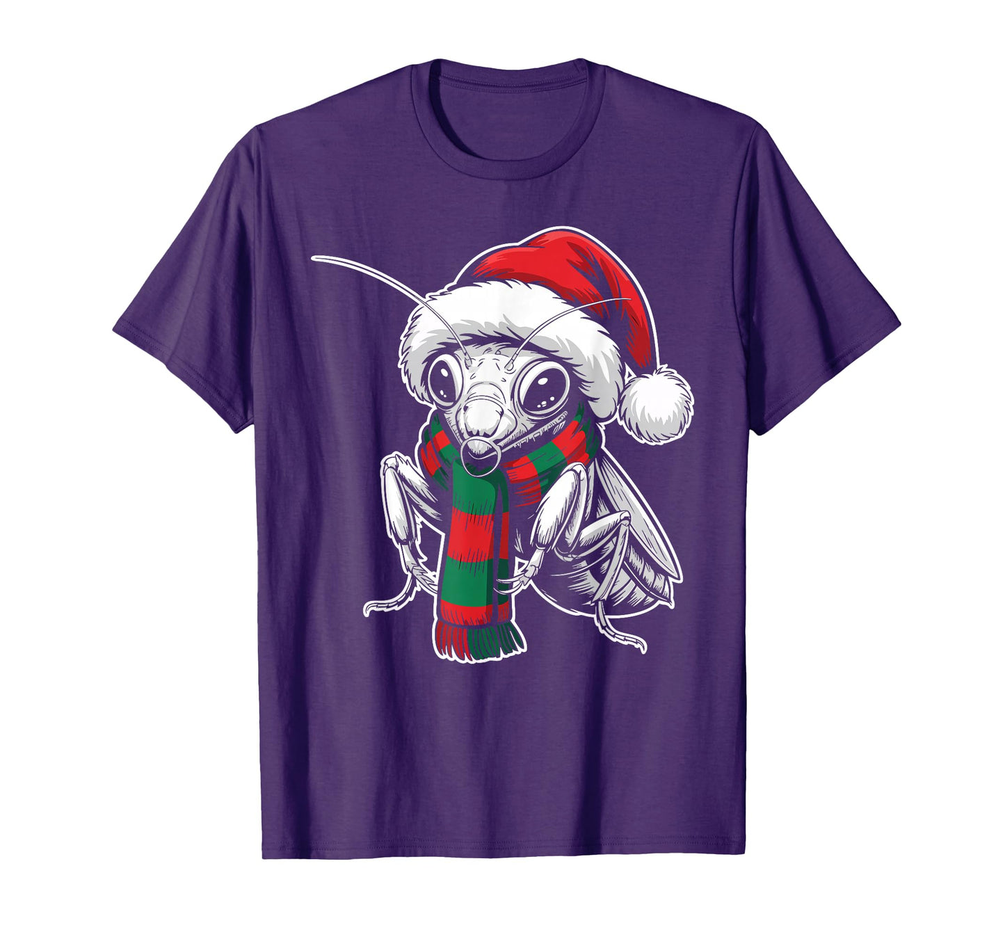 Mantis Xmas Santa Hat Scarf Christmas Costume T-Shirt
