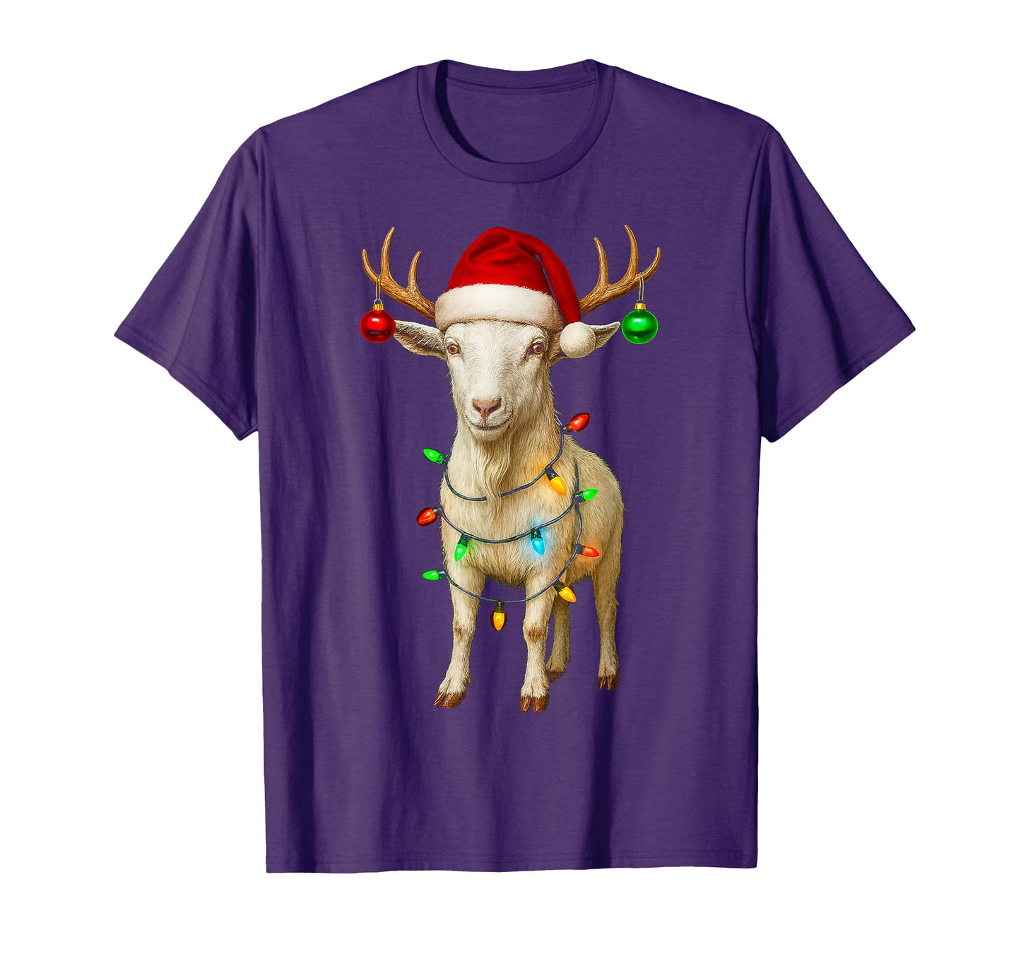 Goat Christmas Farm Animals Santa Hat Lover T-Shirt