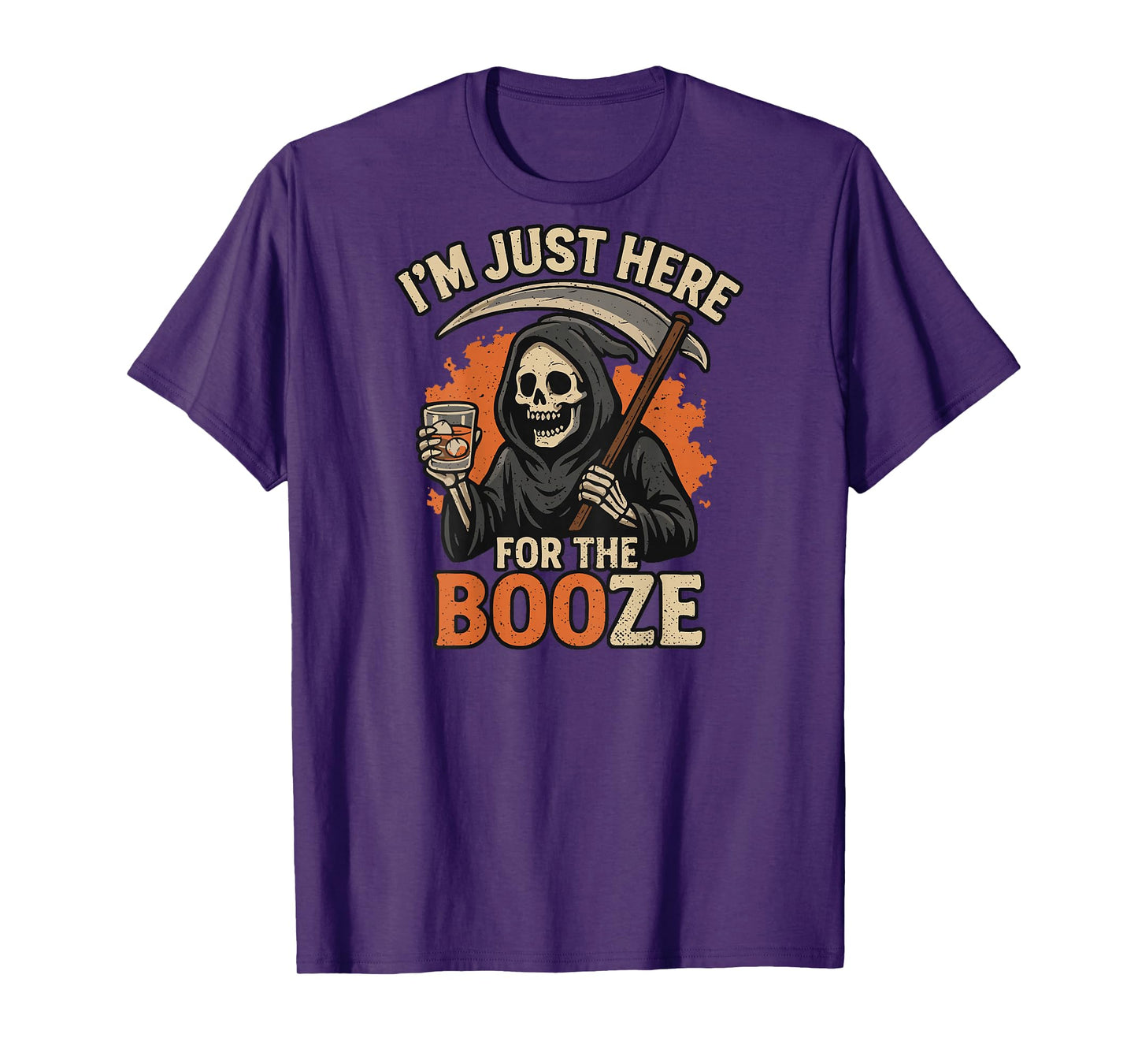 Back Print, Boo Halloween Booze, Whiskey Costume Halloween T-Shirt