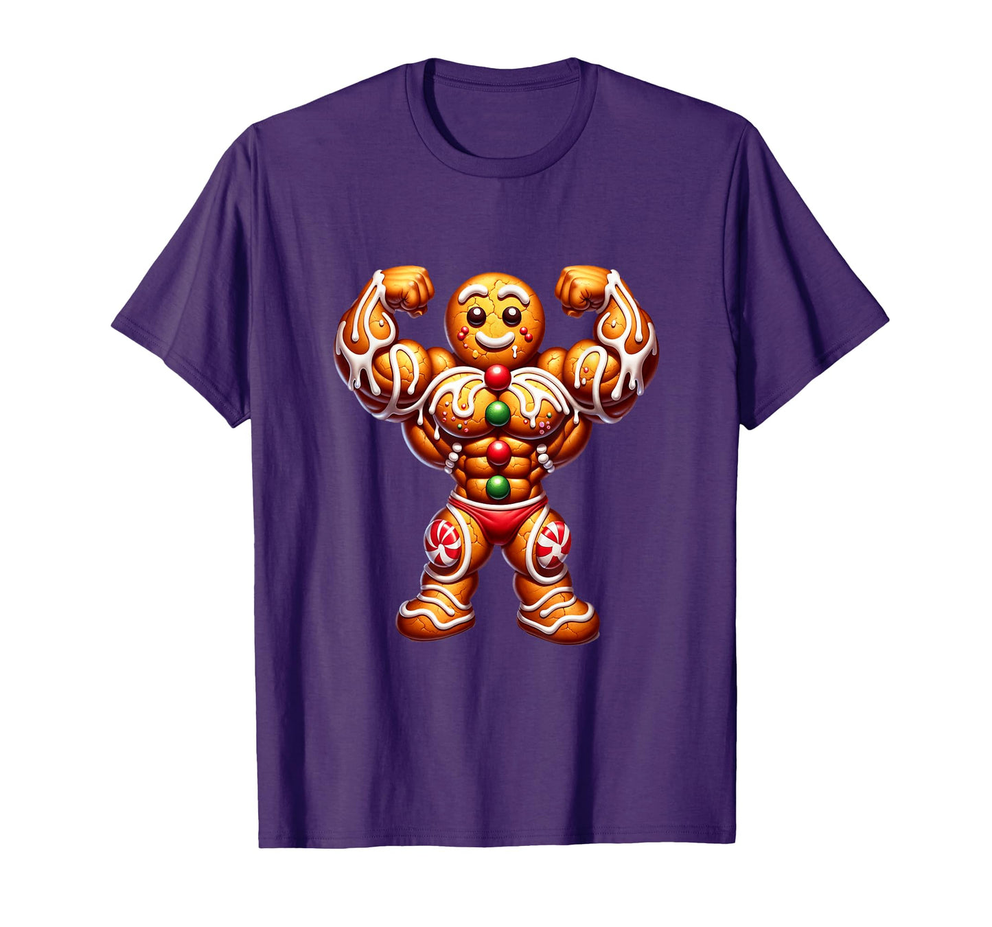 Fitness X-Mas Holiday Bodybuilding Men Women Tees Unisex-Adult Black Cartoon Holiday Workout T-Shirt Small