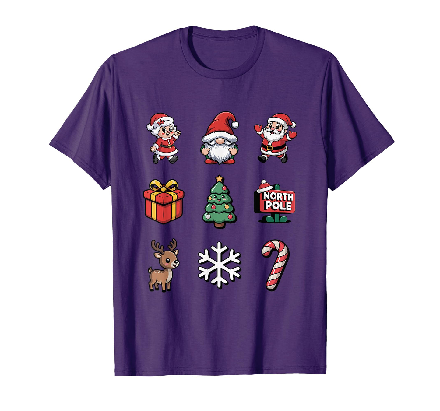 Adorable Santa Gnome Reindeer Candy Cane Christmas T-Shirt
